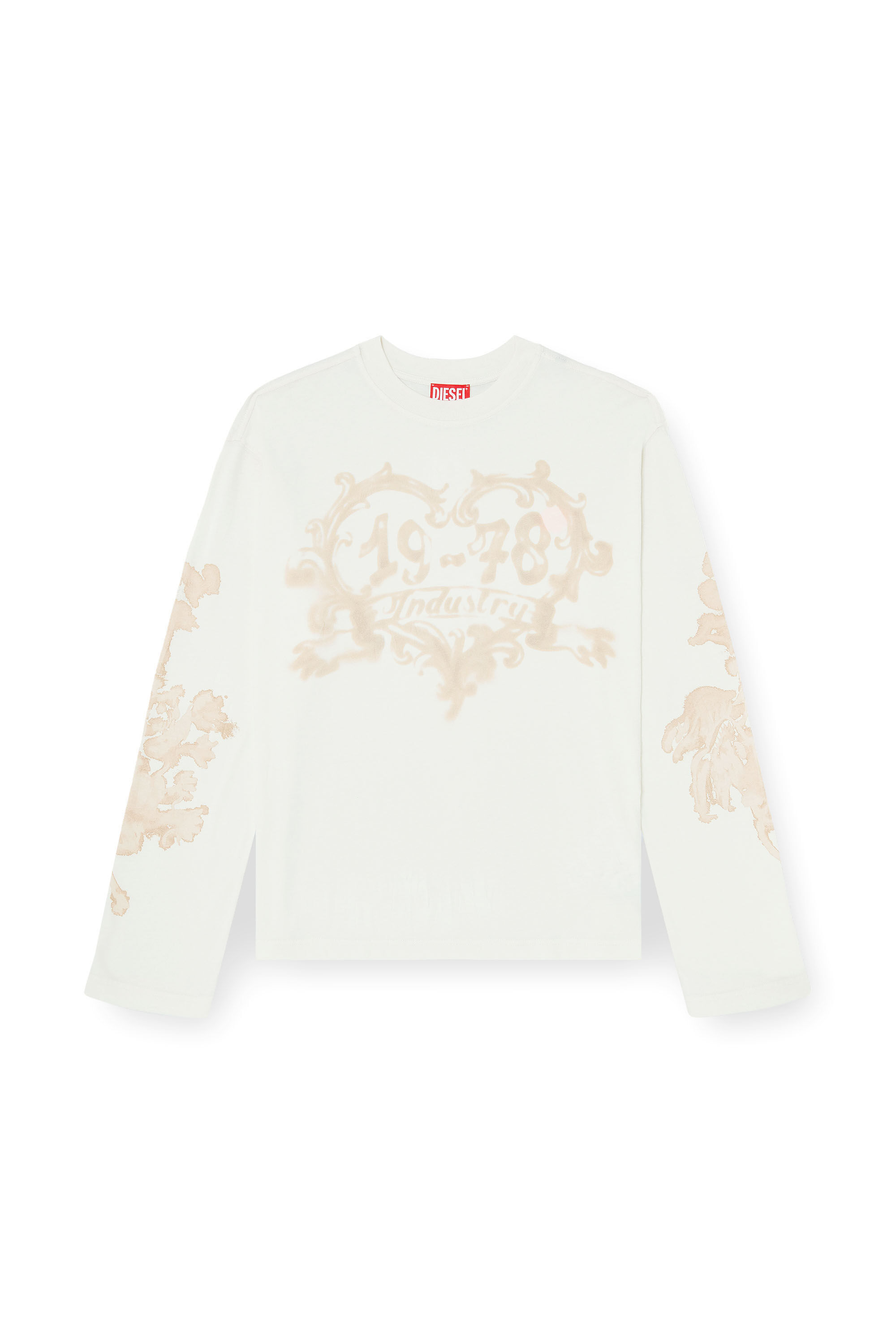 Diesel - T-HILARY-LS-AA1, Female's 長袖Tシャツ in ホワイト/ピンク - 2