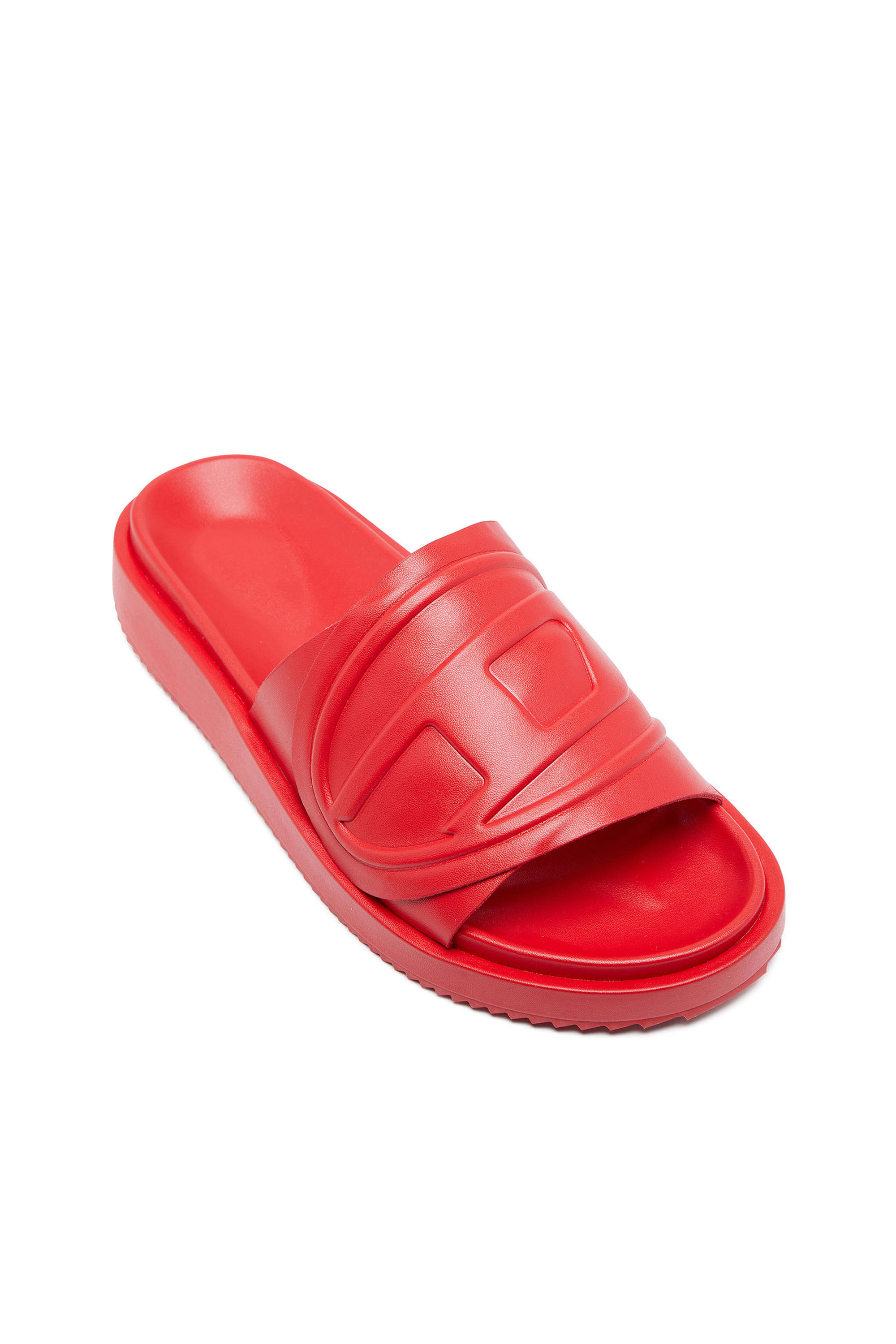 Diesel - SA-SLIDE D OVAL, Unisex's Sa-Slide D-PU slides with embossed Oval D in レッド - 6