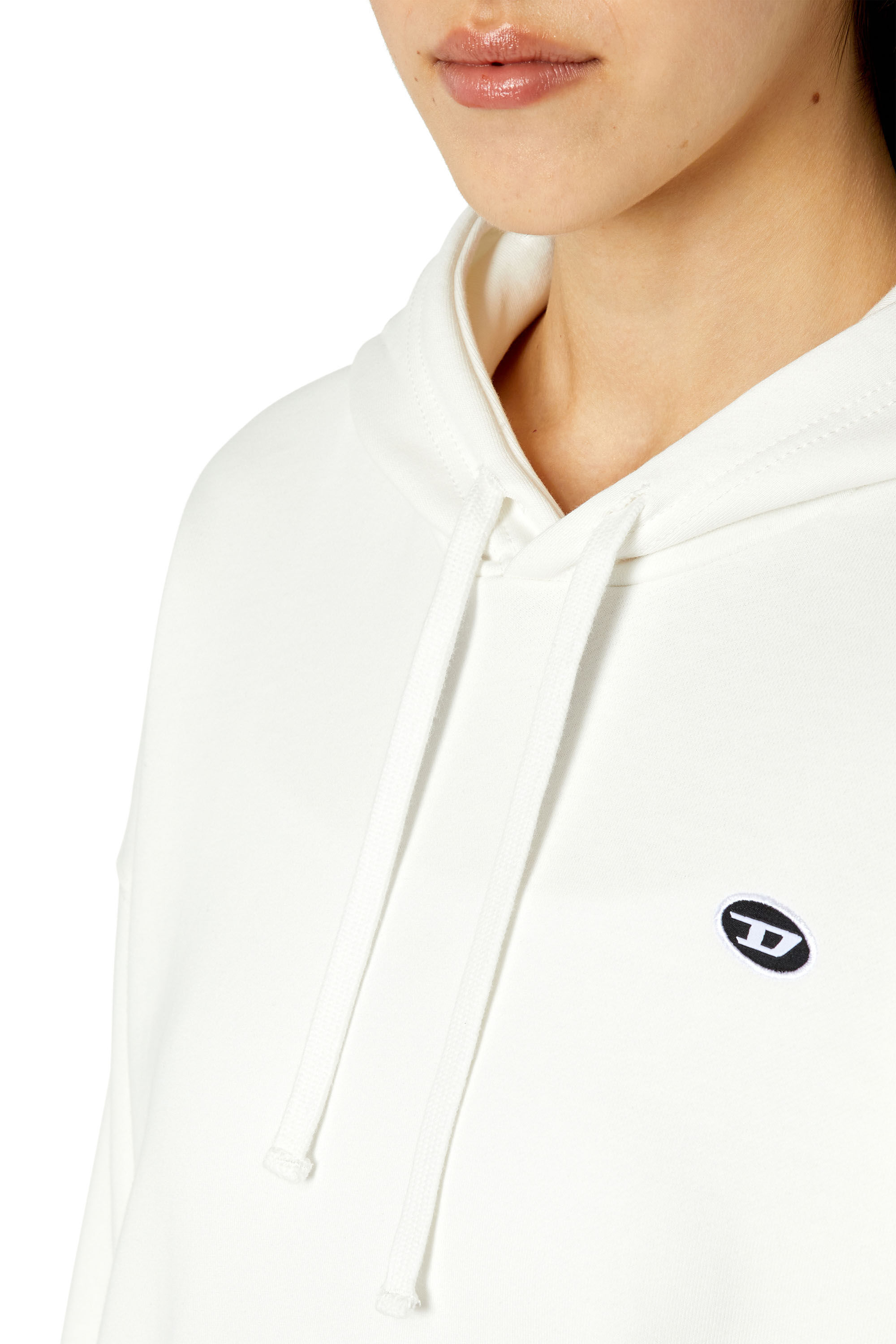 Diesel - F-REGGY-HOOD-DOVAL-PJ, Female's Hoodie with oval D patch in ホワイト - 4