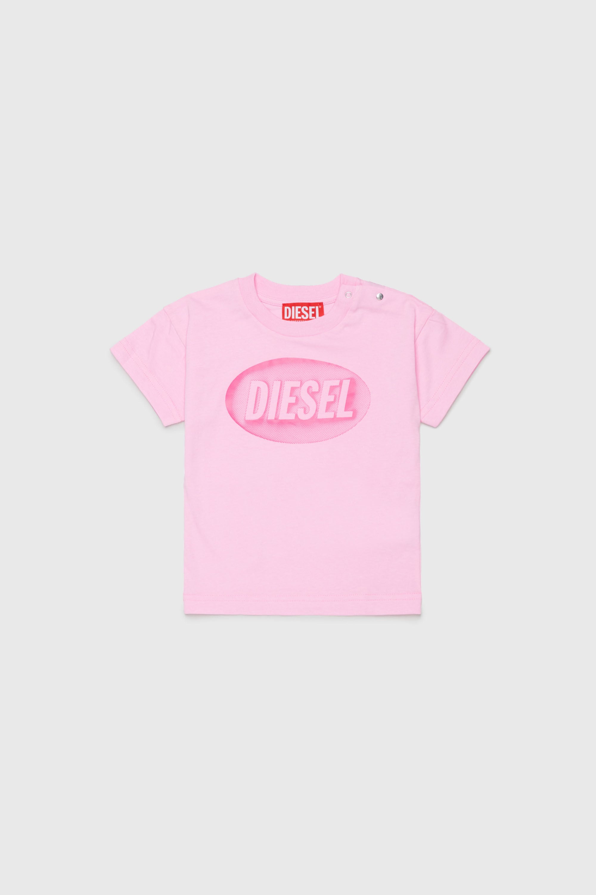 Diesel - TDSELB, Unisex's Tシャツ in ピンク / ホワイト - 1