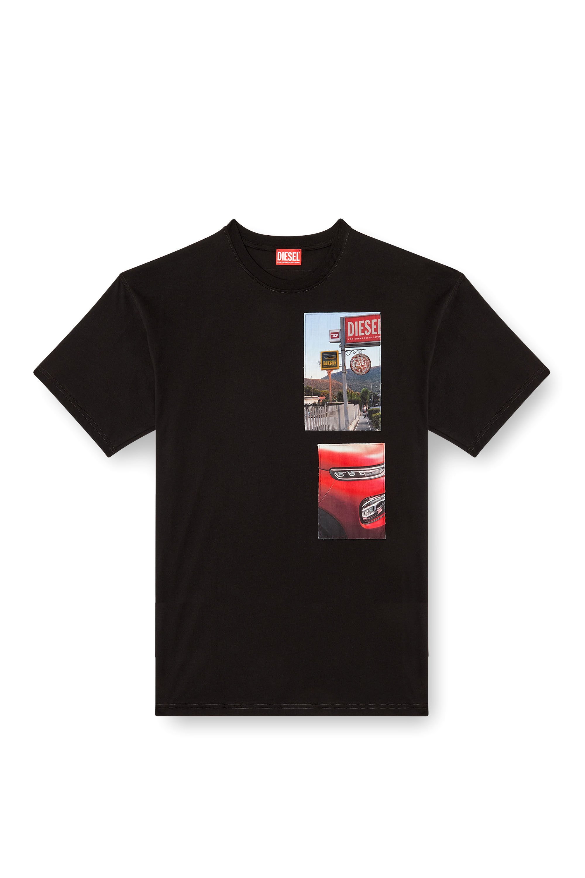 Diesel - T-BOXT-T3, Male's T-shirt with logo photo patches in ブラック - 2