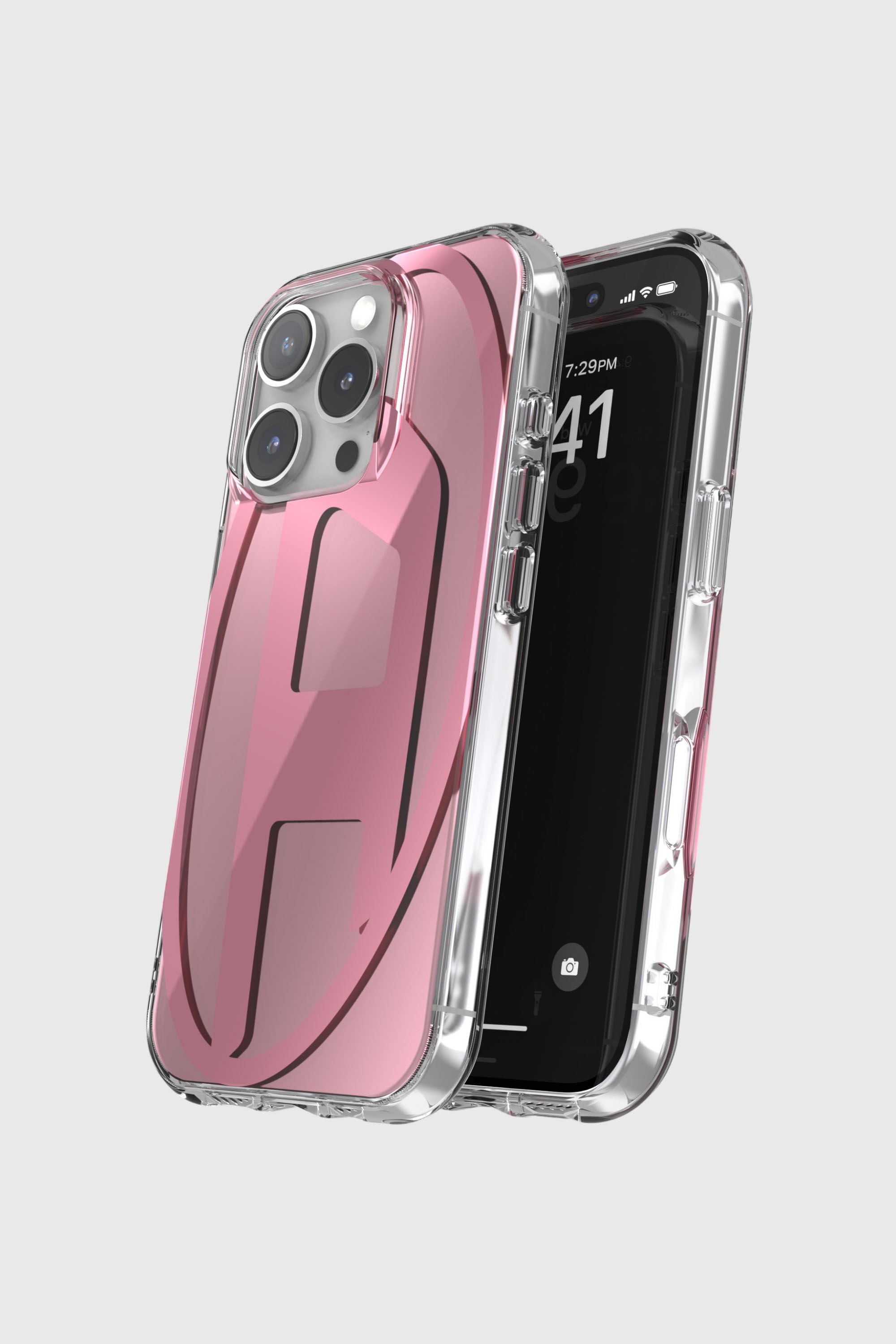 Diesel - 60164 AOP CASE, Unisex's Oval D Mirror Case for iP 16 Pro in ピンク / ホワイト - 4