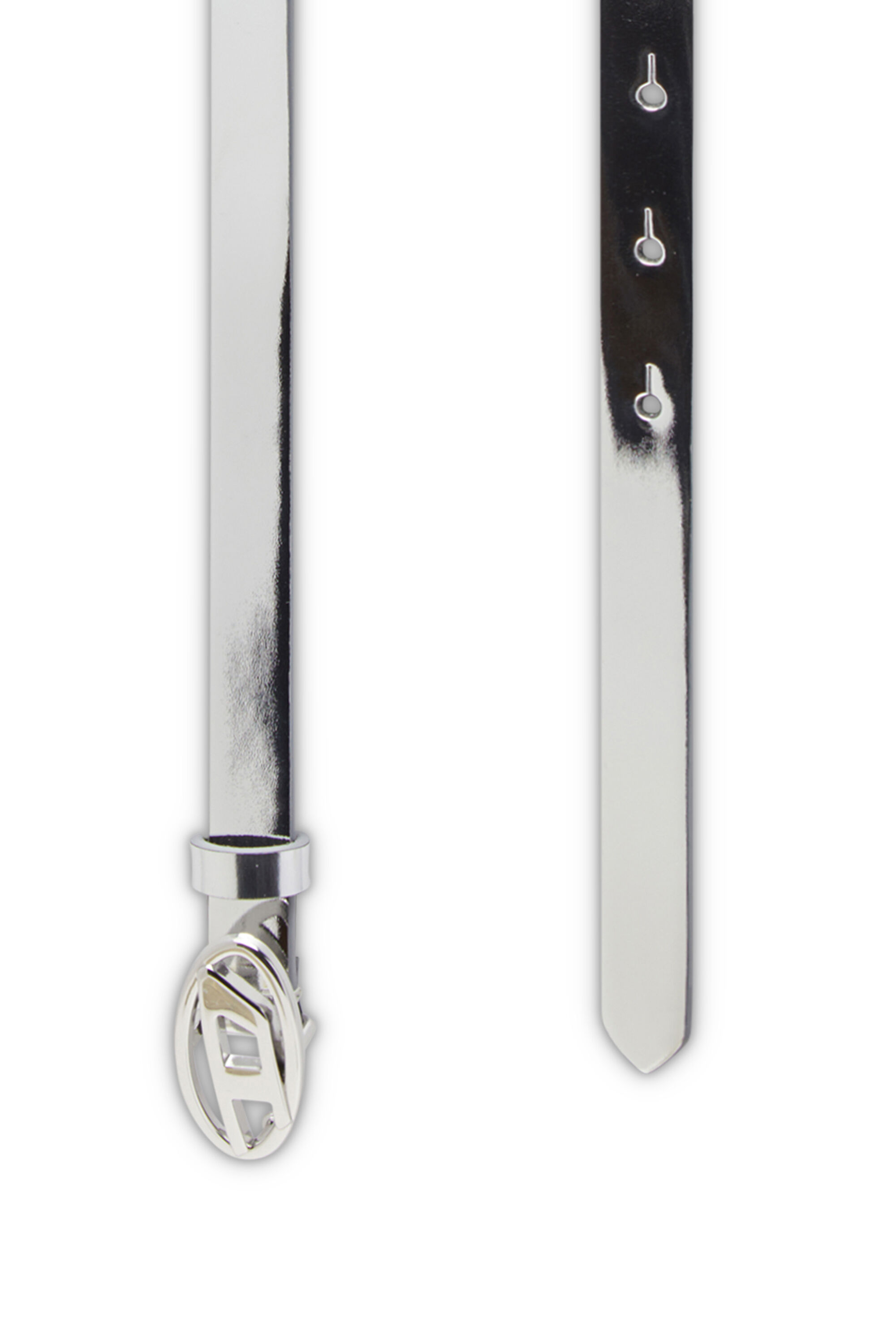 Diesel - B-1DR 15, Female's 1.5cm belt with mirrored metallic finish in シルバー - 2