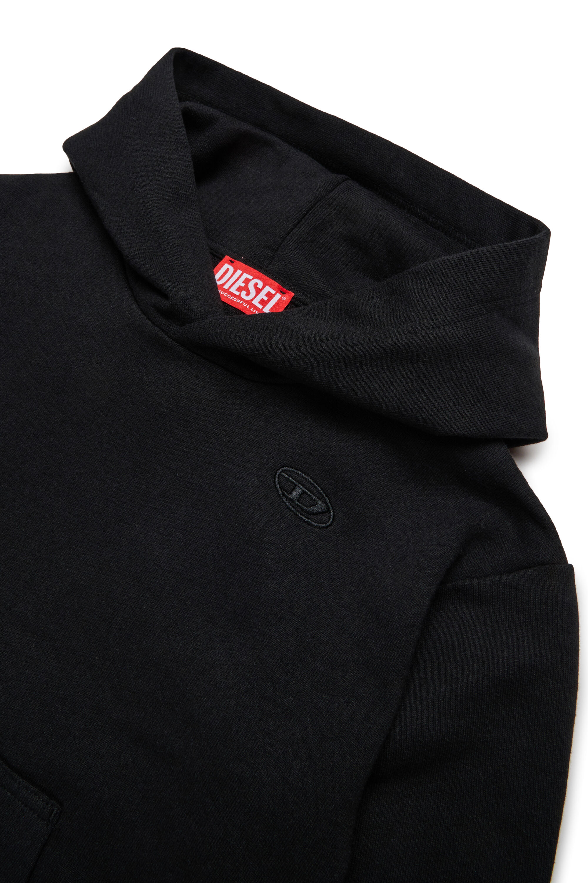 Diesel - SMACSHOODMEGOVALD OVER, Male's Hoodie with mega Oval D embroidery in ブラック - 3