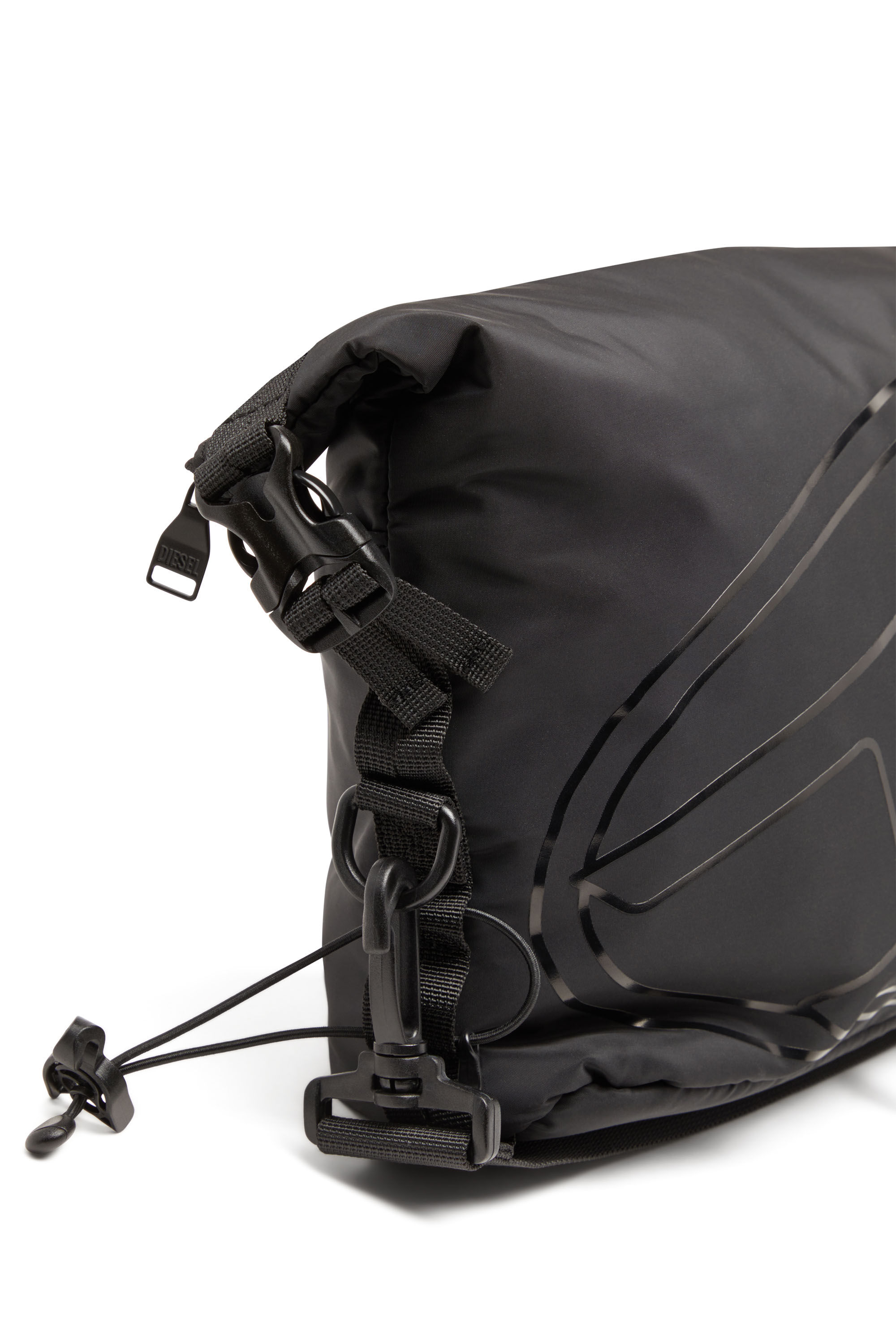 Diesel - DRAPE CROSSBODY, Male's Drape-Nylon crossbody bag with Oval D print in ブラック - 6