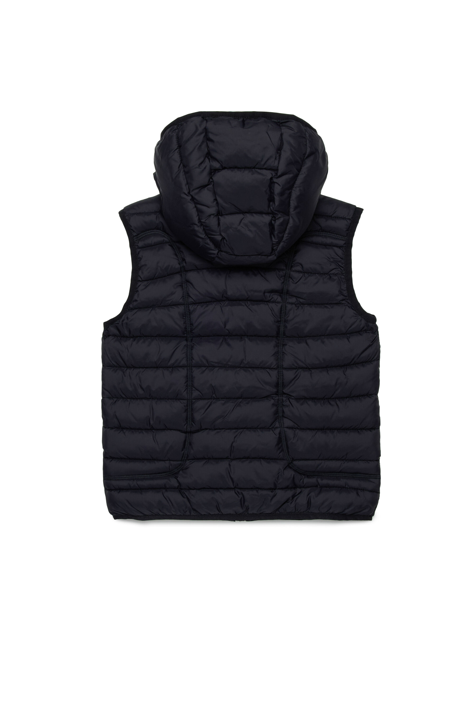 Diesel - JWTEMPLE, Unisex's Nylon vest with hood in ブラック - 2