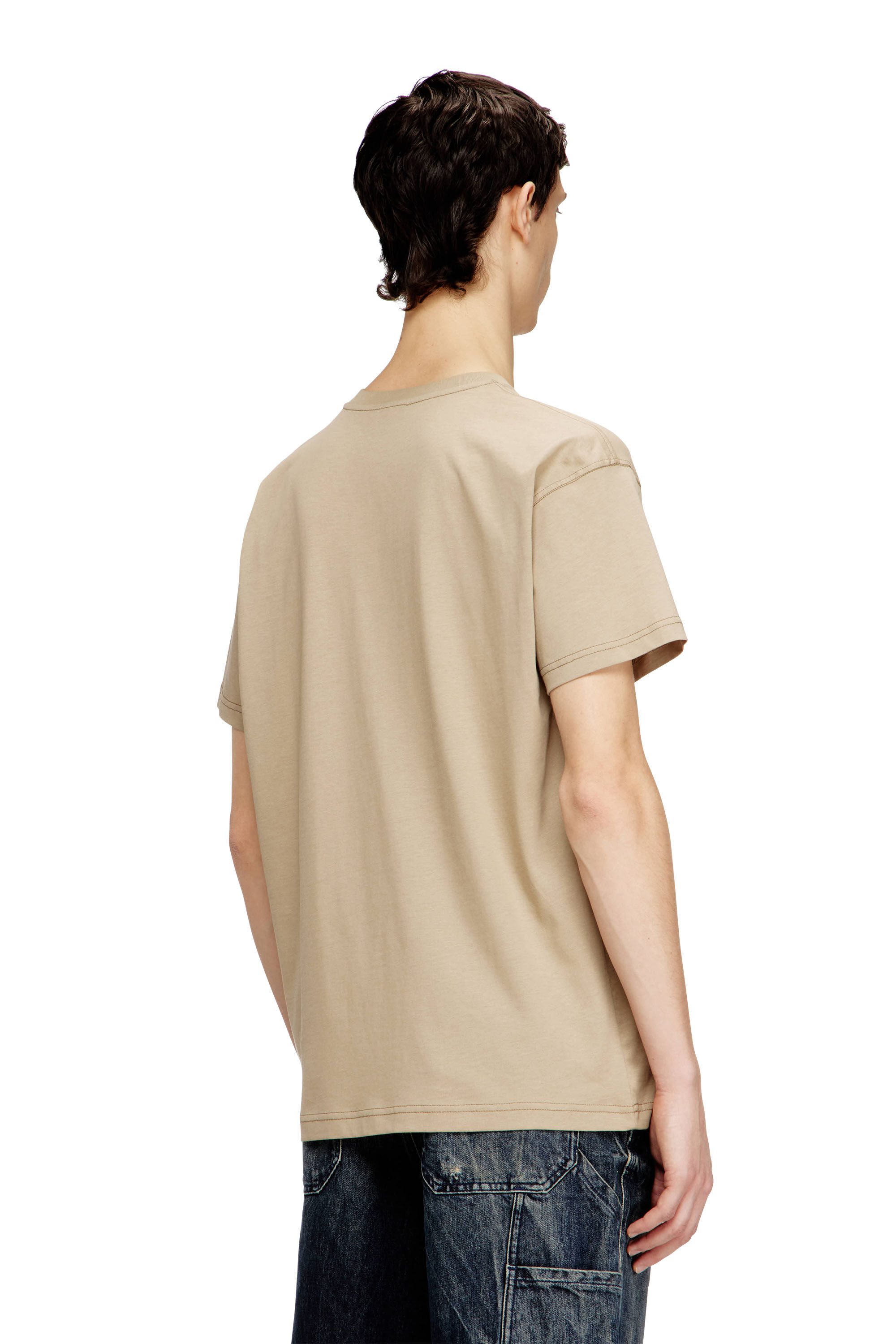 Diesel - T-NORM-V13, Male's T-shirt with plastisol print in ベージュ - 4
