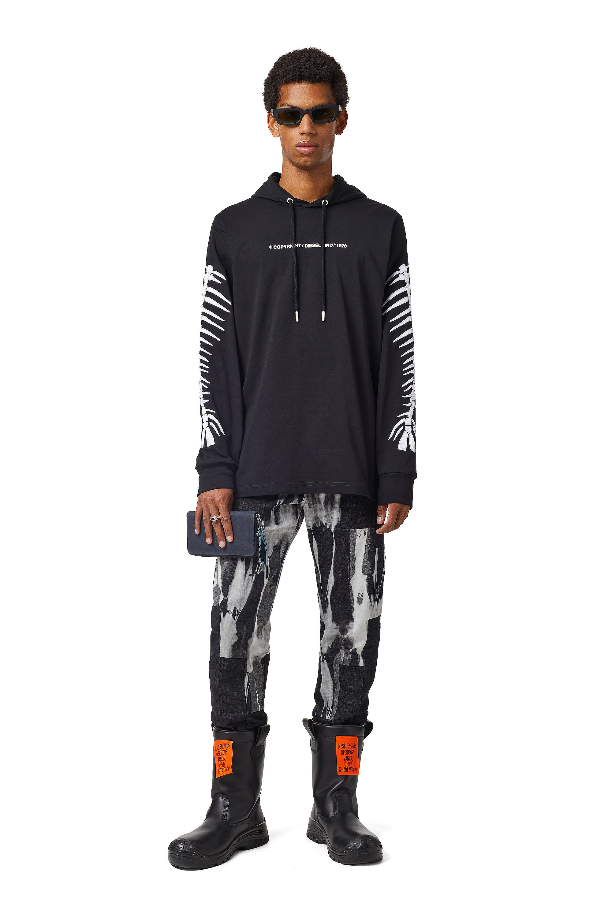 Diesel - T-JUST-LS-HOOD-A6, ブラック - Image 1