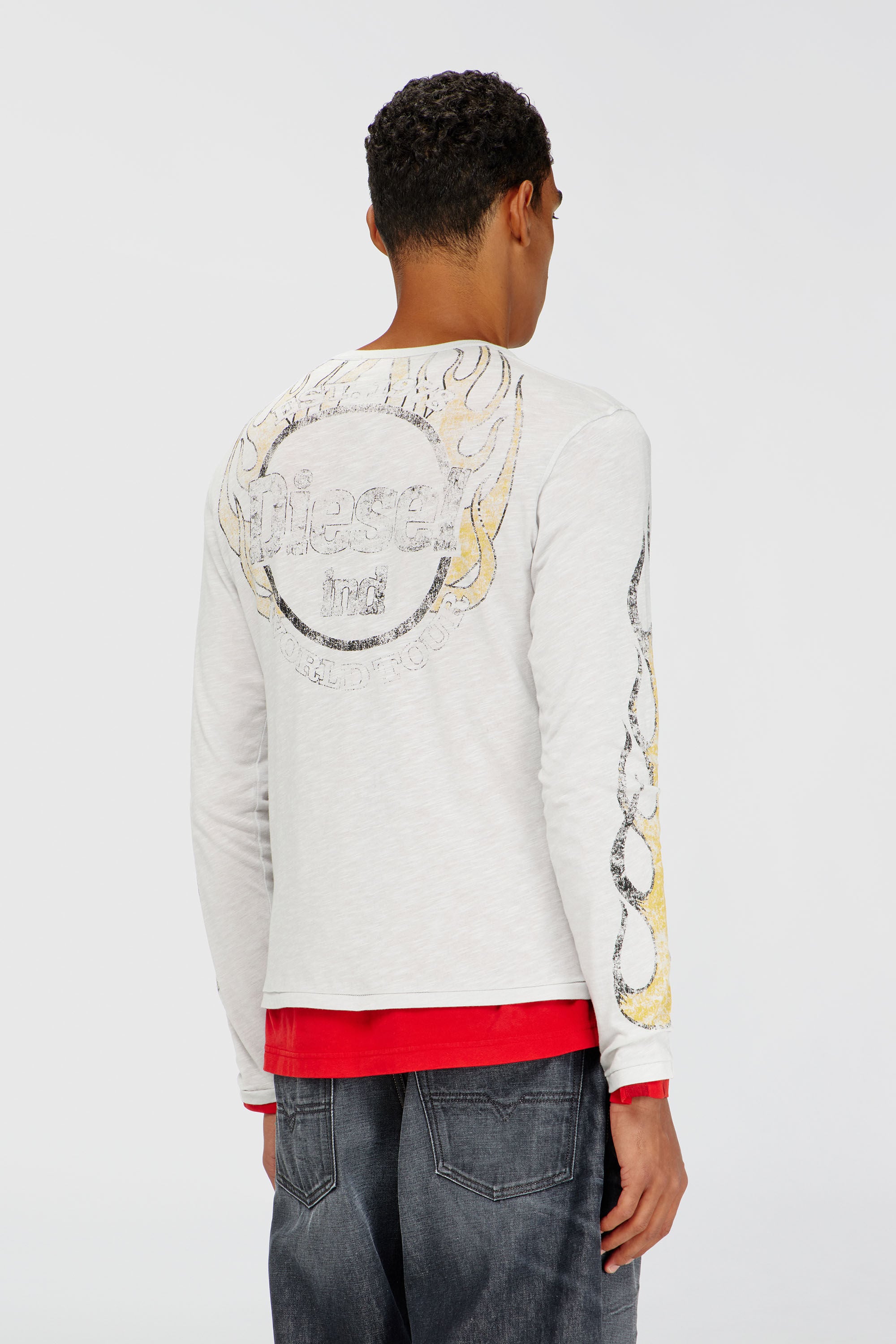 Diesel - T-NOTS-LS, Male's 長袖Tシャツ in ホワイト - 4