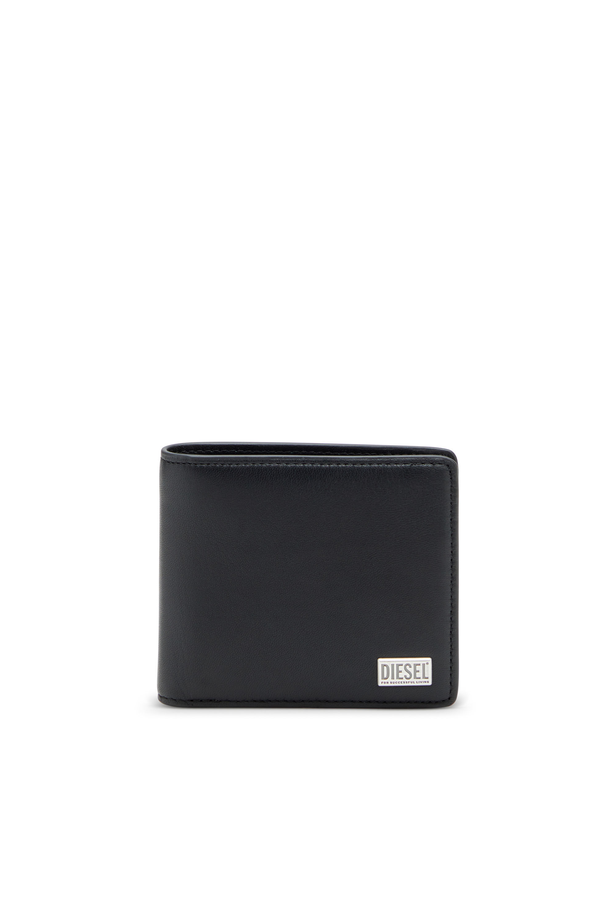 Diesel - BISCOTTO BI FOLD COIN S 3D, Male's Bi-fold wallet in semi gloss leather in ブラック - 1