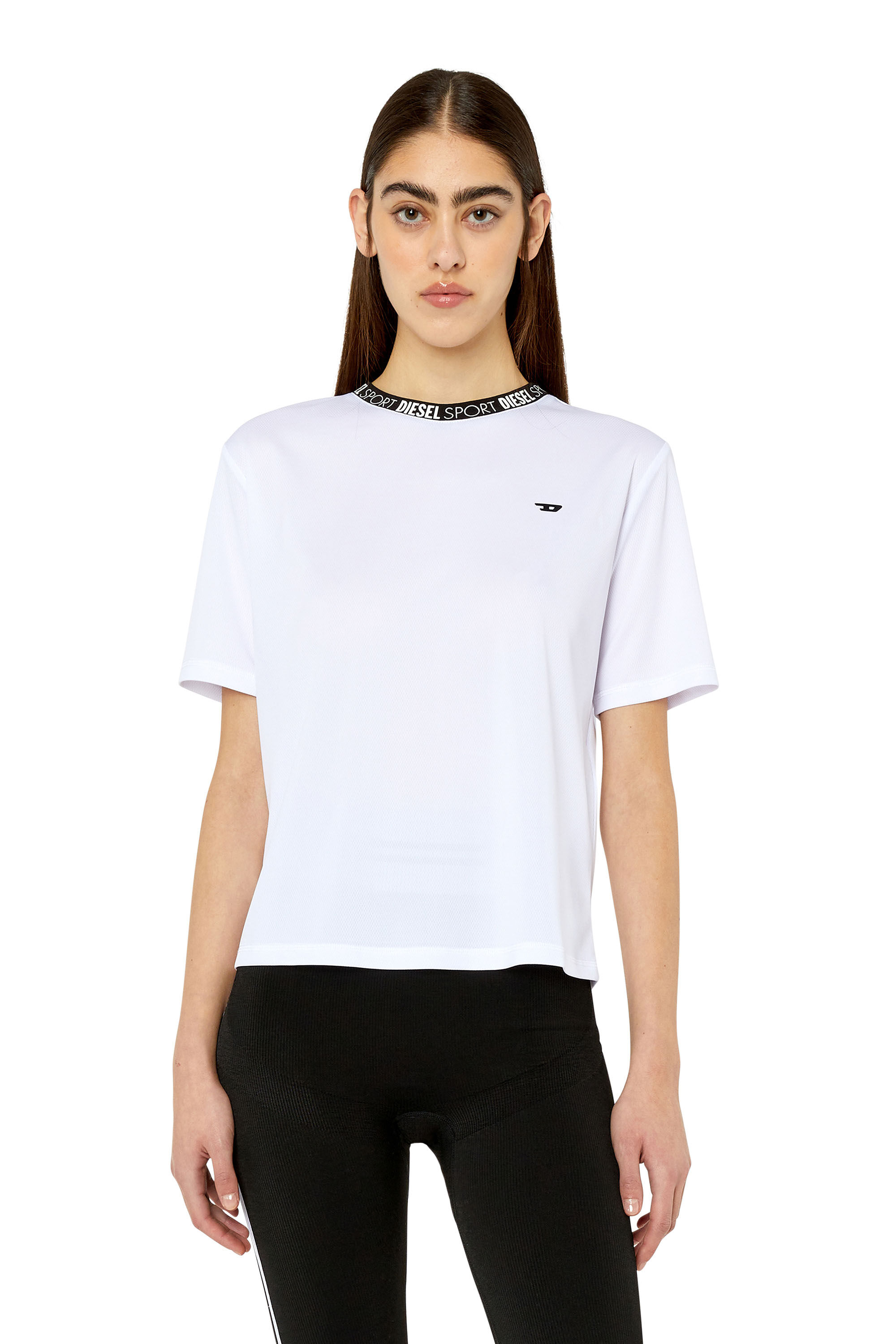 Diesel - AWTEE-PIPER-HT38, Female's 半袖Tシャツ シンプルロゴ スポーツ in ホワイト - 3