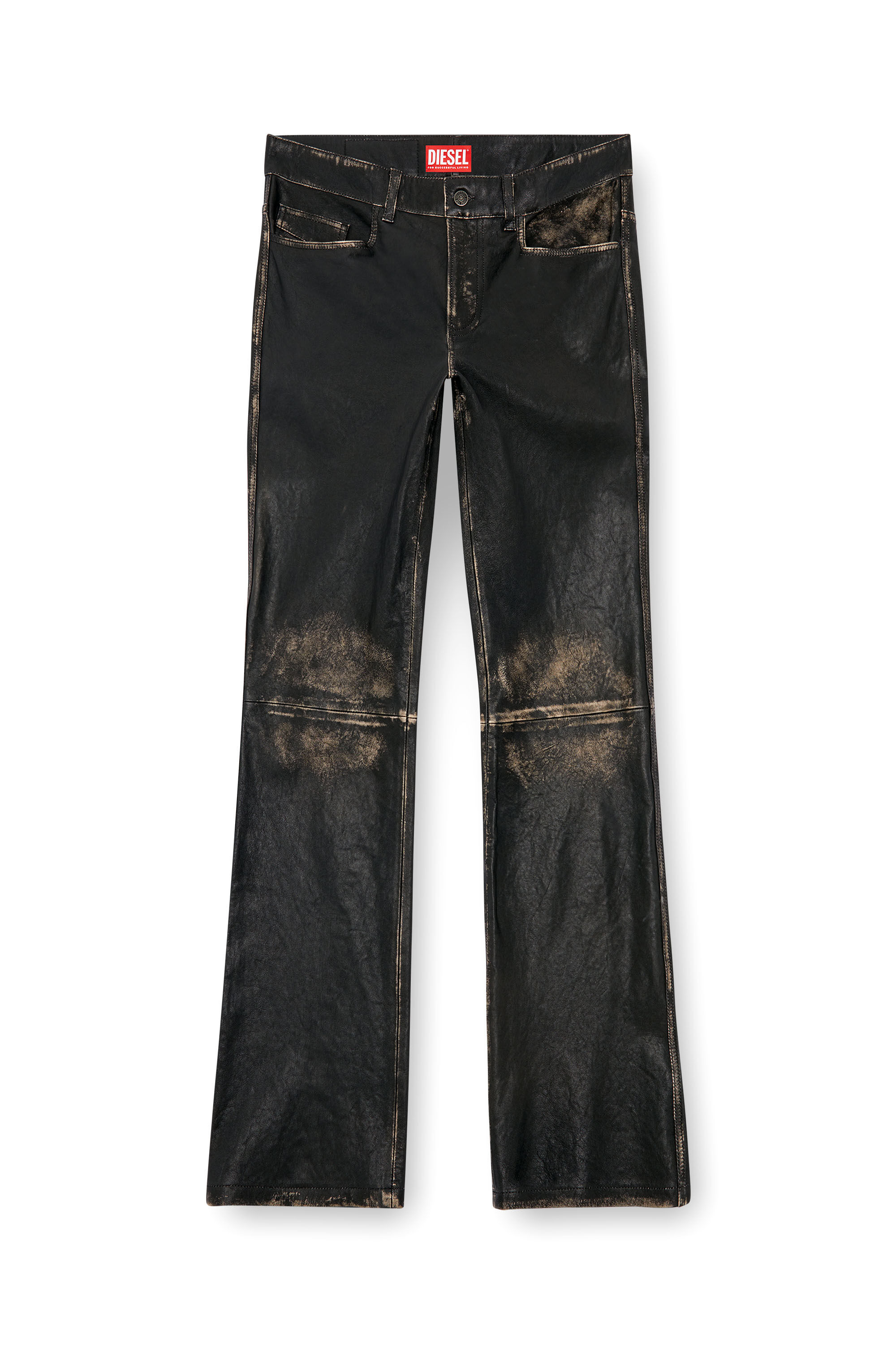 P-BLIXIA Distressed leather pants｜ブラック｜メンズ｜DIESEL