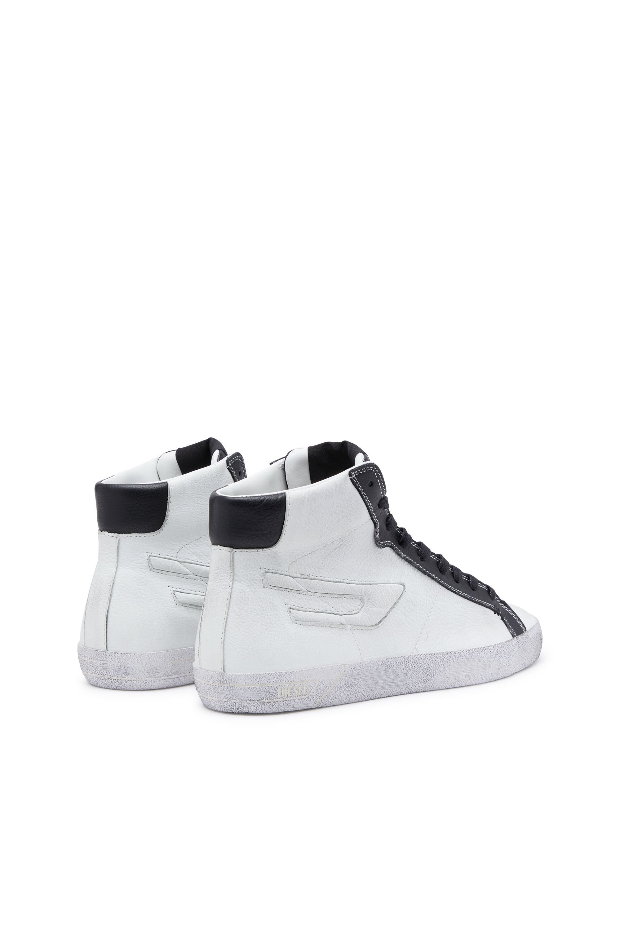 Diesel - S-LEROJI MID X, Male's カウレザー ミッドカットスニーカー - S-Leroji Mid X in ブラック/ホワイト - 3