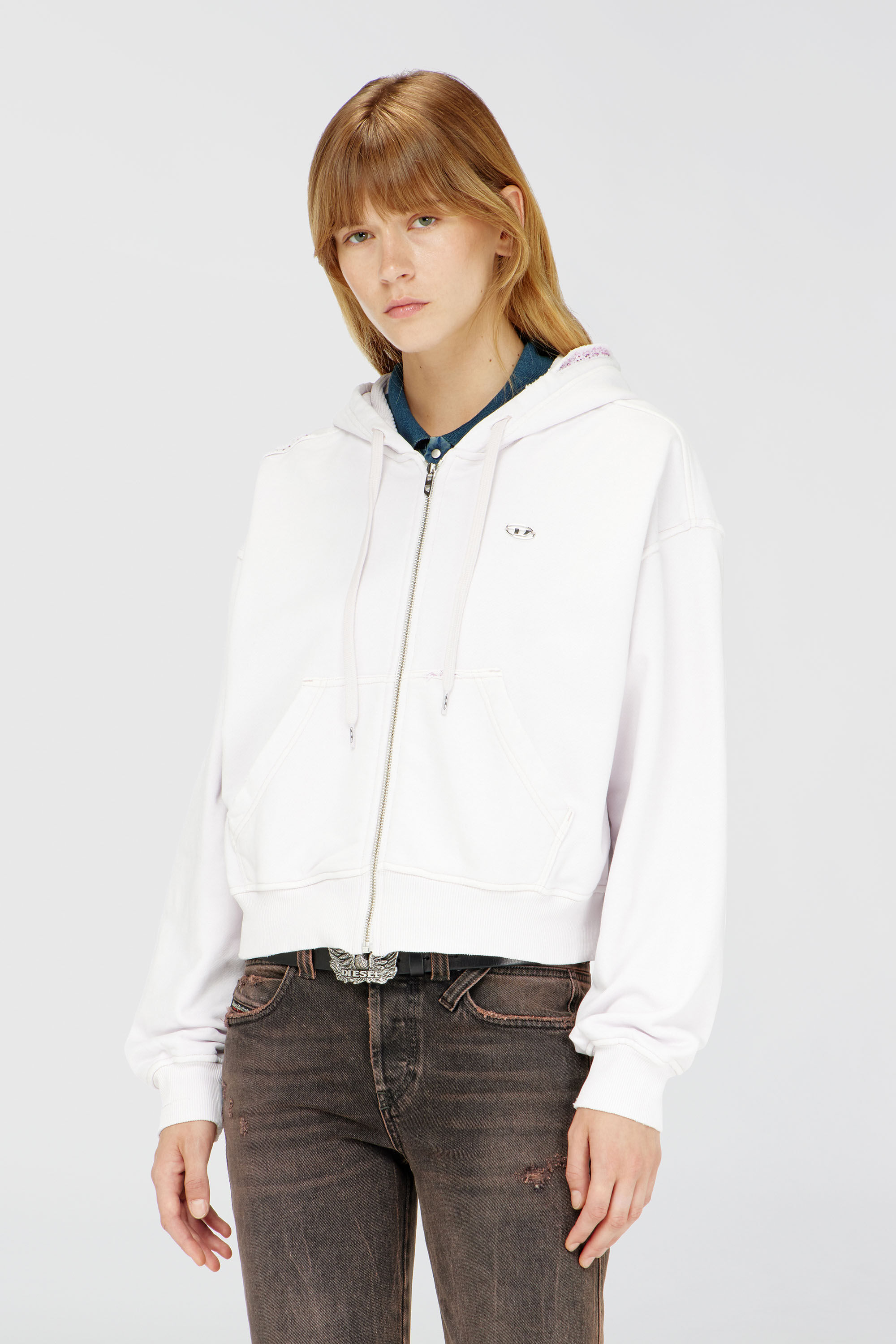 Diesel - F-ELYCY-CRYSTALS, Female's ジップアップパーカー in ホワイト - 3