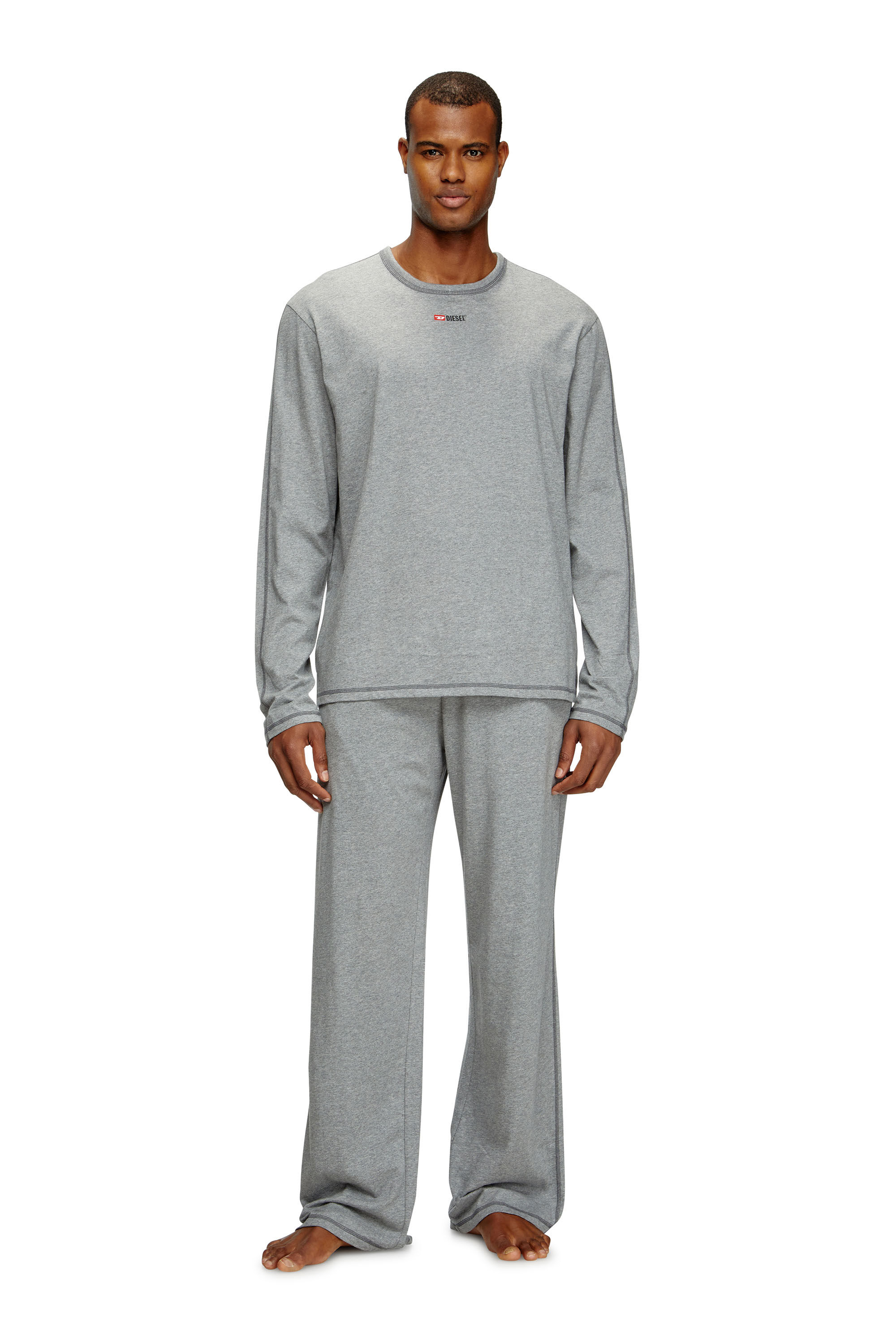 Diesel - SET-NOLAN-D-CORE, Male's Pajamas in cotton jersey in グレー - 1