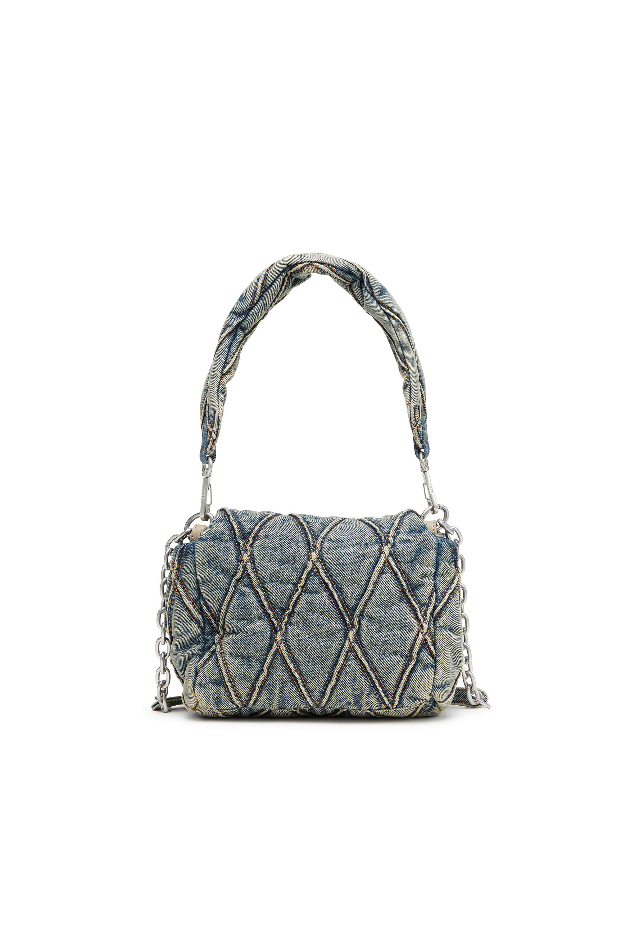 Diesel - CHARM-D SHOULDER S, Female's デニムキルティングショルダーバッグS in ダークブルー - 3