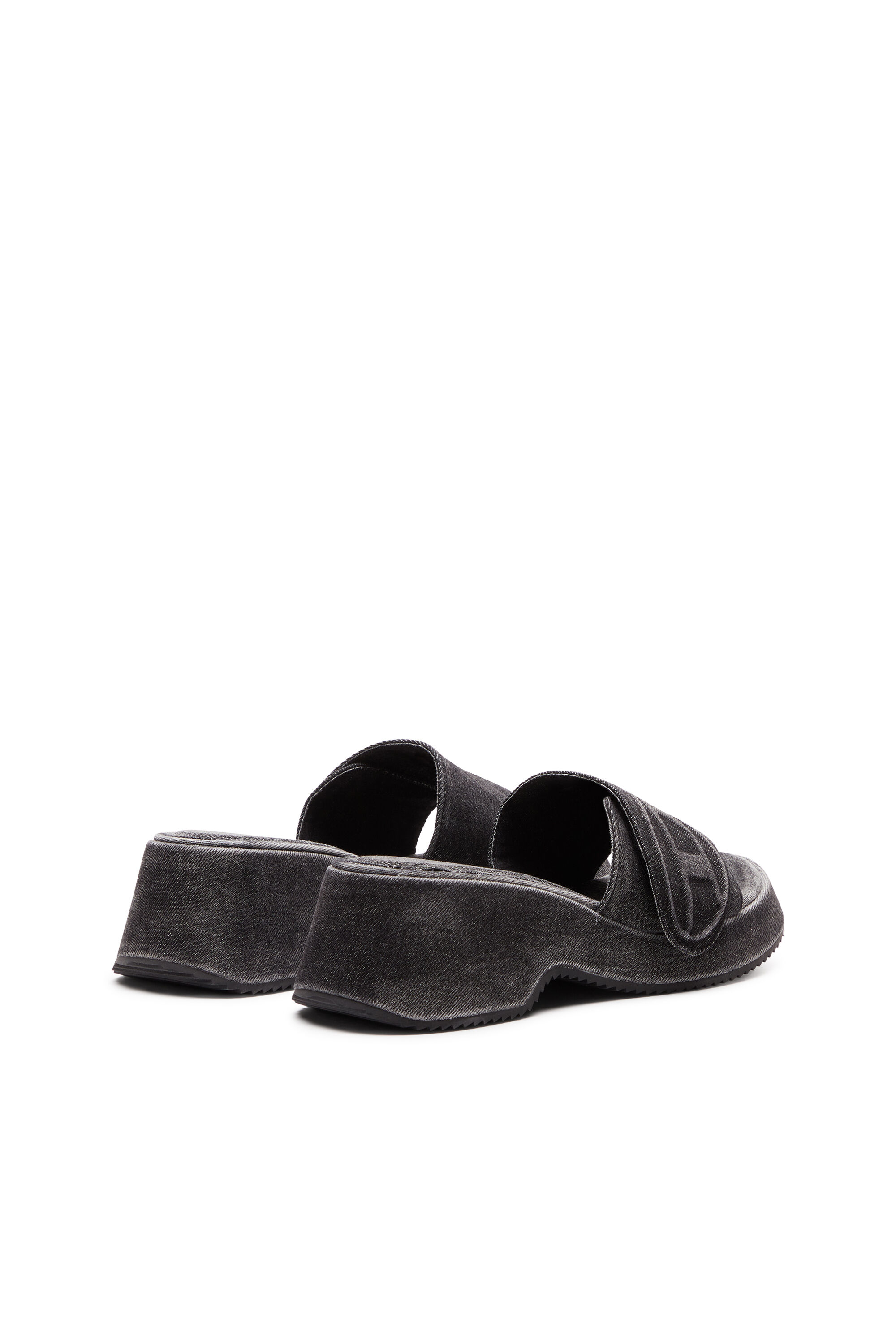SA-OVAL D PF W Sa-Oval D-Denim slide sandals with Oval D