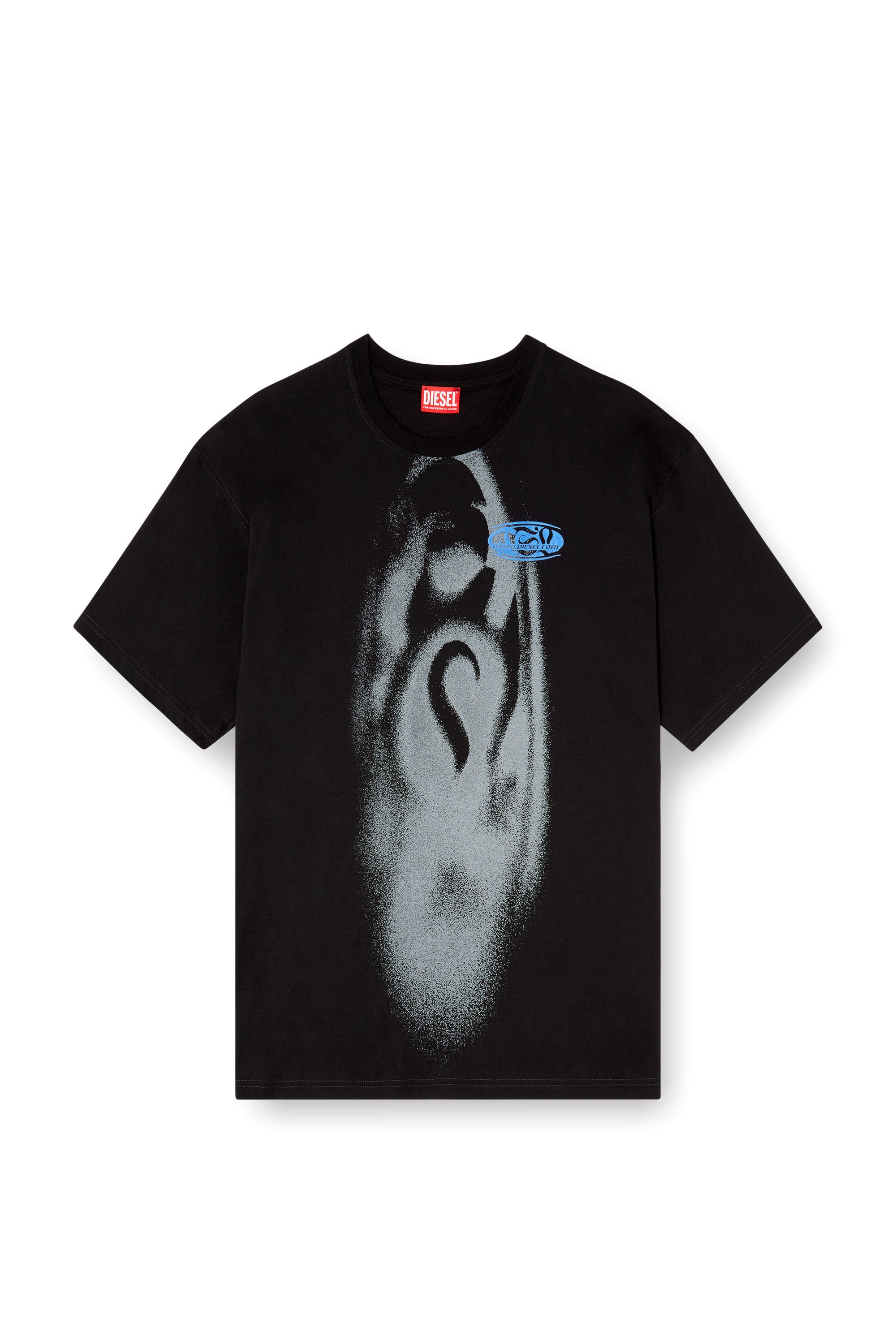 Diesel - T-BOXT-T7, Male's T-shirt with spray-effect print in ブラック - 2