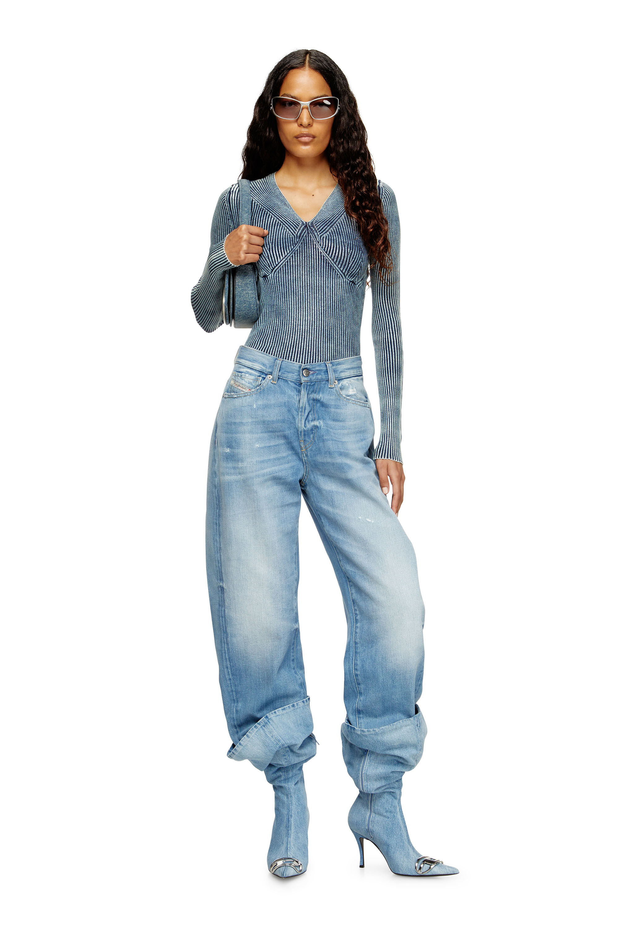 Diesel - M-MILMO, Female's プルオーバーニット in ブルー - 1