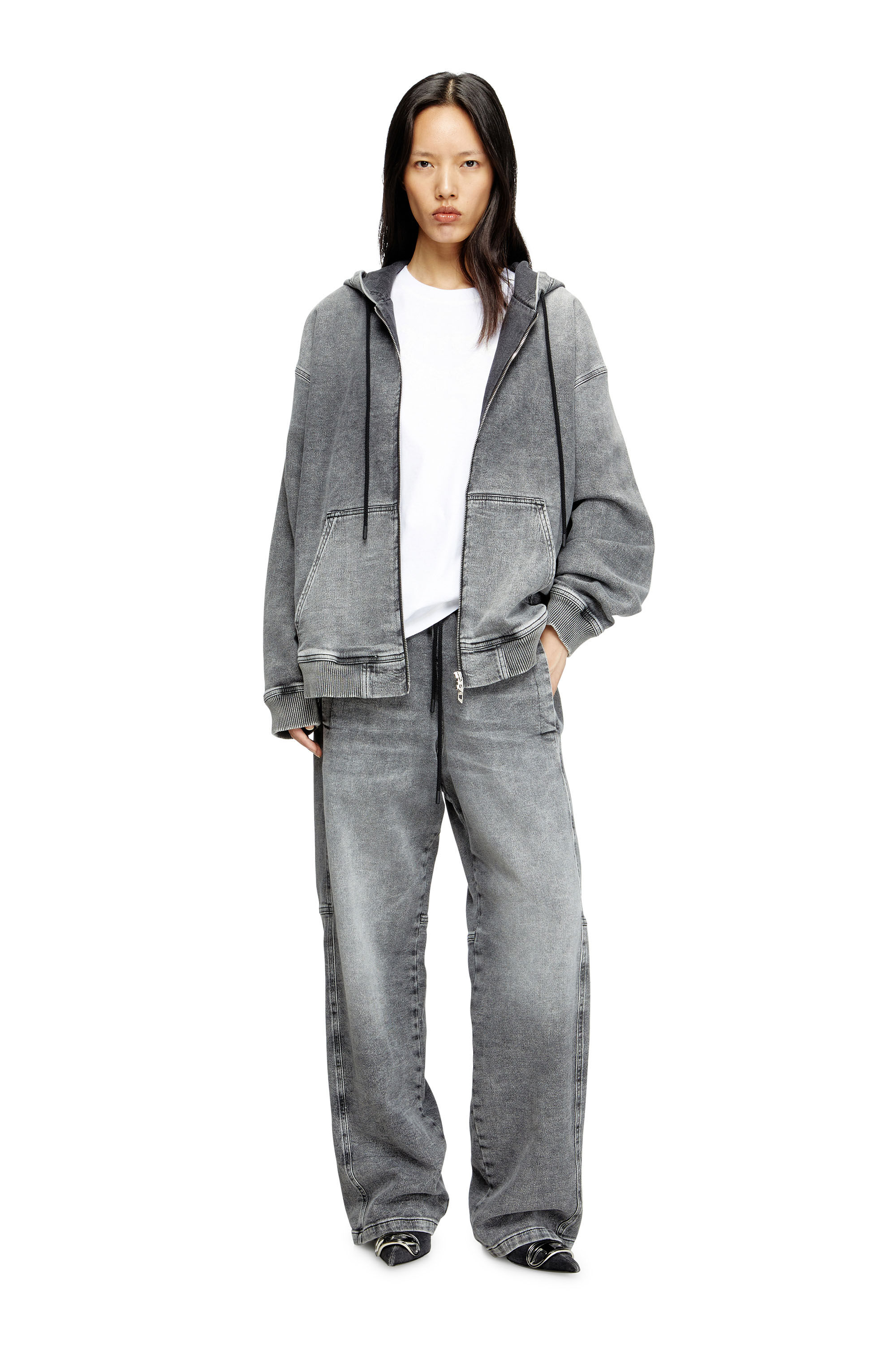 お礼や感謝伝えるプチギフト HS D-GIRI-S TRACK Zip-up hoodie in marbled Track Denim ウォーキング・ランニングウェア