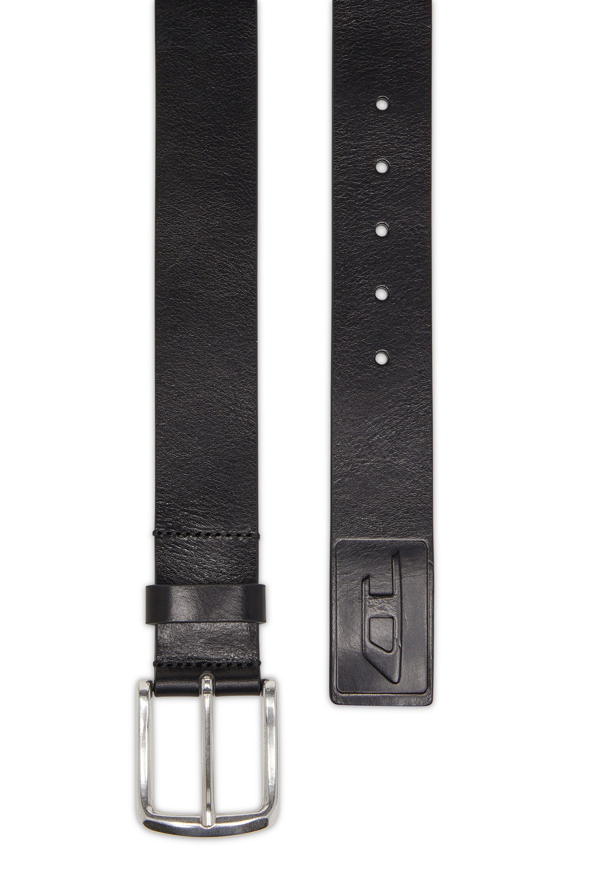 B-FLAG-D EMBOSSED レザーベルト｜ブラック｜メンズ｜DIESEL