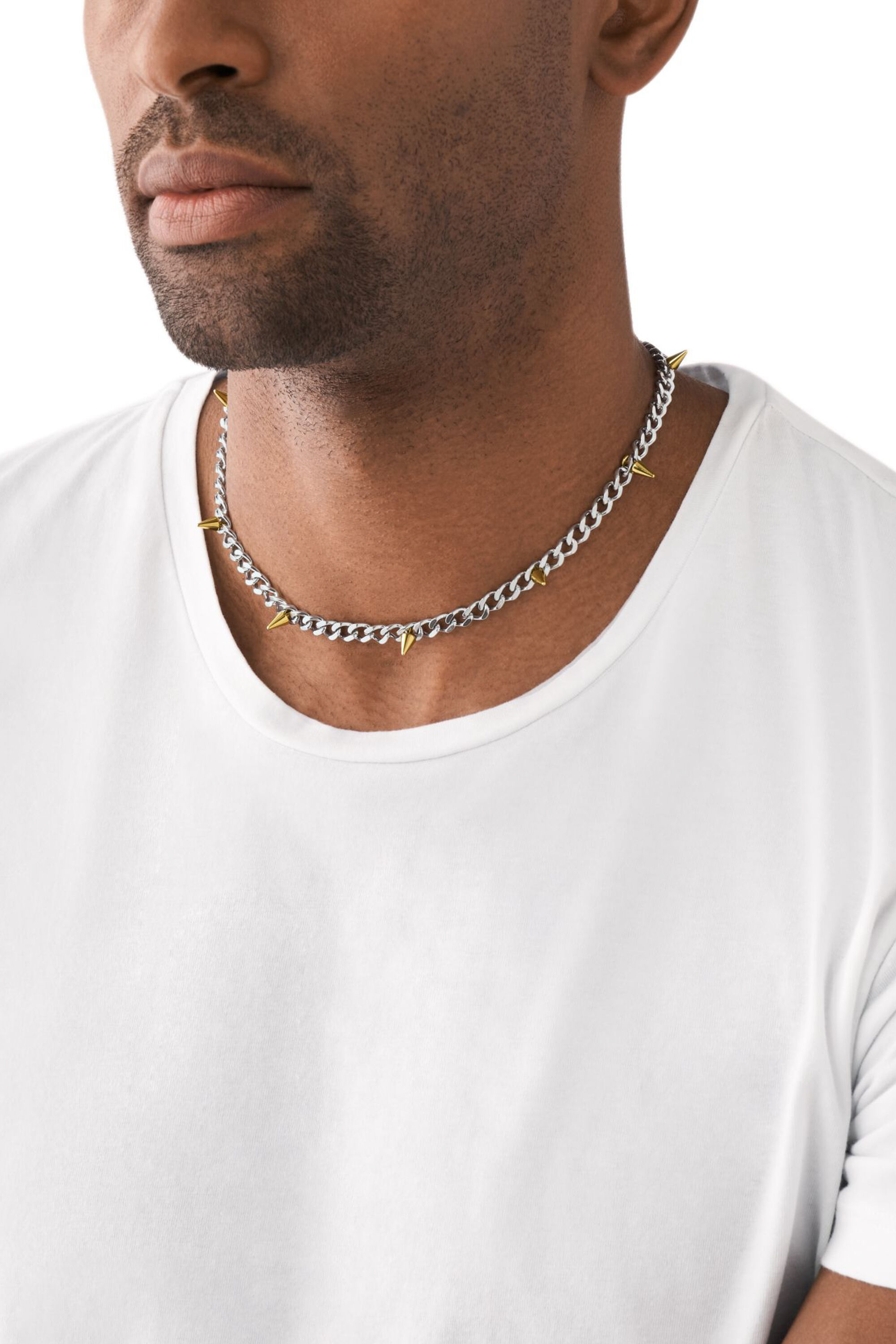 Diesel - DX1454931, Unisex's Two-Tone Stainless Steel Chain Necklace in シルバー - 3