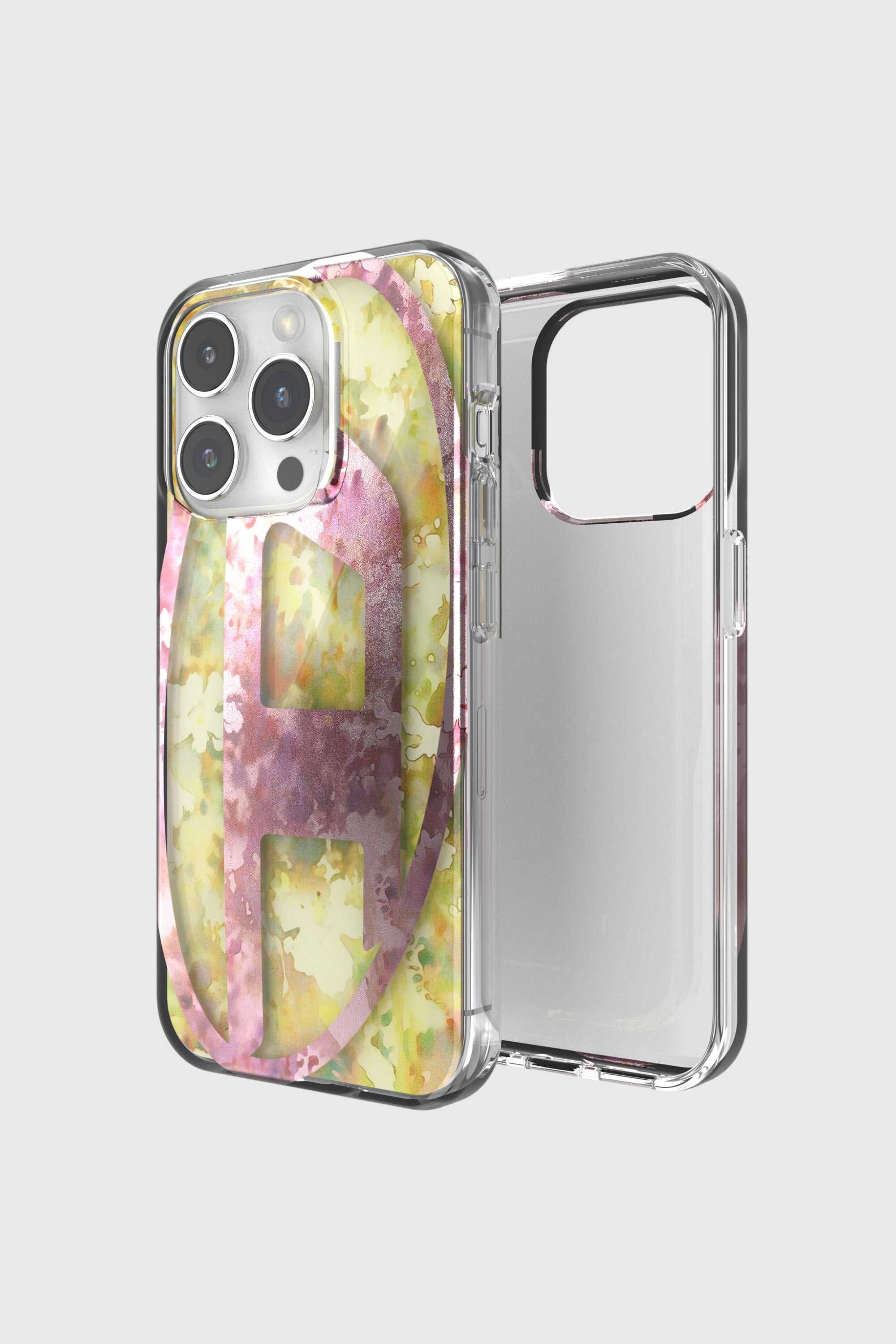 Diesel - 60056 AOP CASE, Unisex's iPhone 15 Pro in ピンク/イエロー - 1