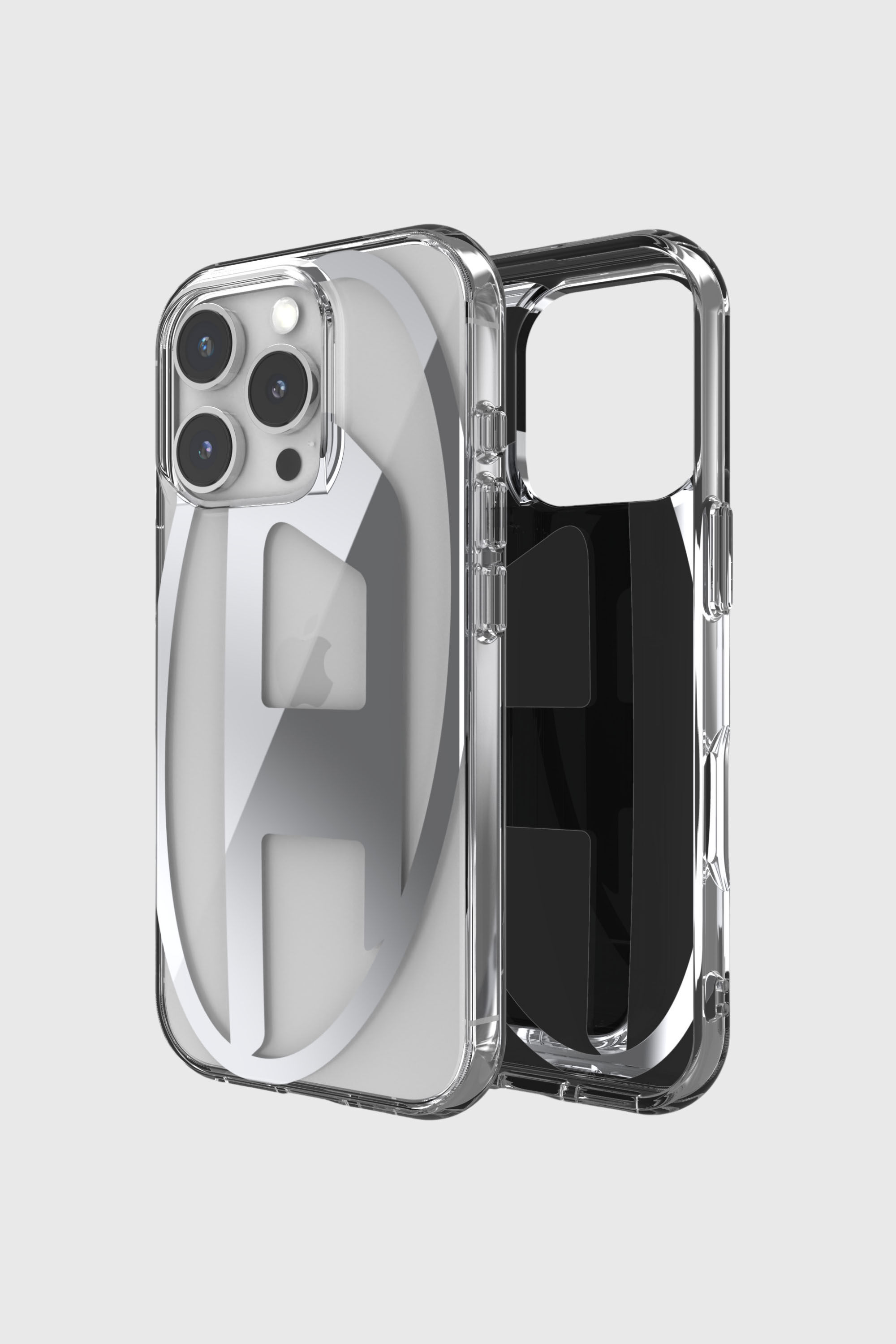Diesel - 60140 AOP CASE, Unisex's Oval D Mirror Case for iP 16 Pro in シルバー - 1