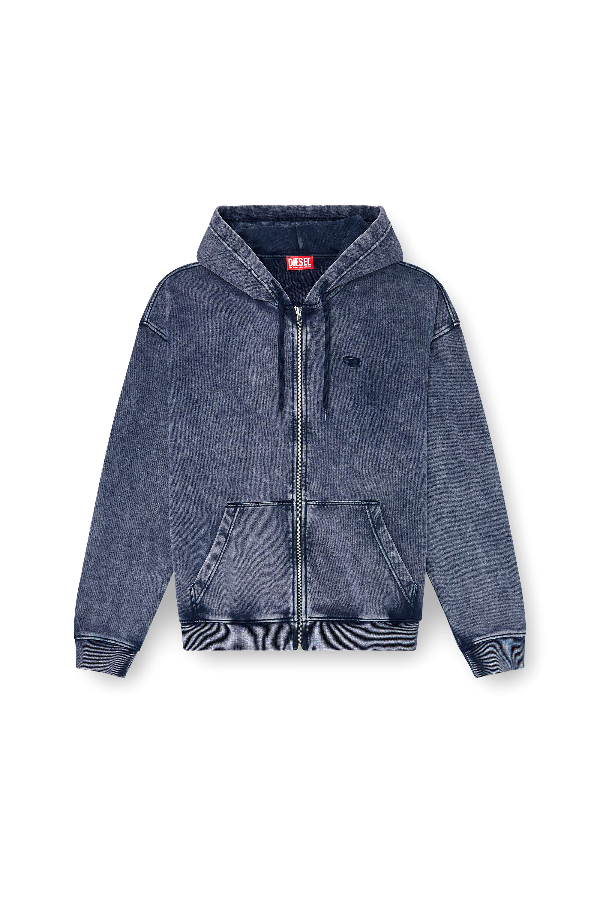 Diesel - S-BOXT-HOOD-ZIP-DEN, Male's ジップアップパーカー in ブルー - 2