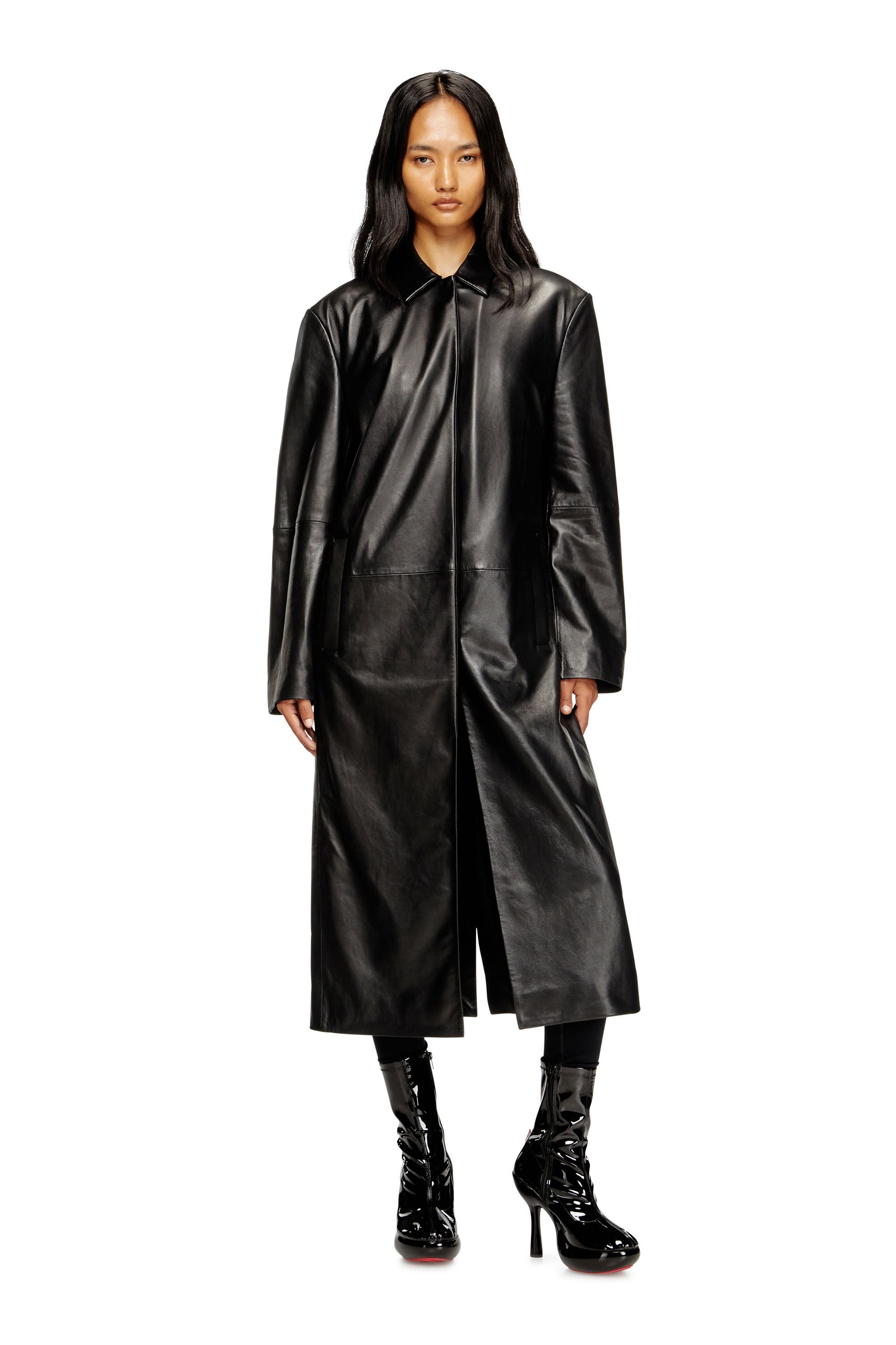 Diesel - L-ANCELOT, Female's レザーコート in ブラック - 3