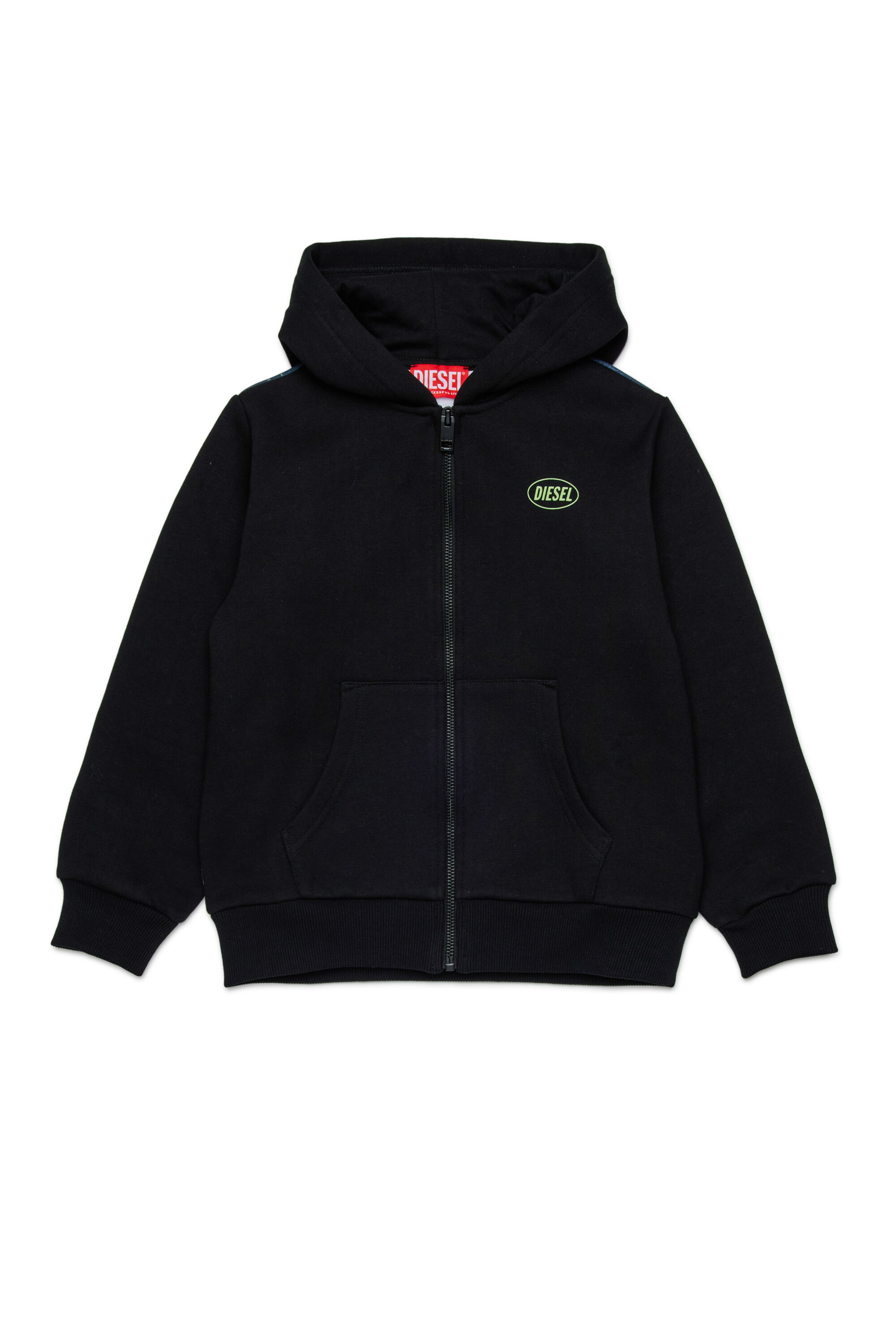 SWAMP OVER ジップアップパーカー｜ブラック｜ボーイズ｜DIESEL