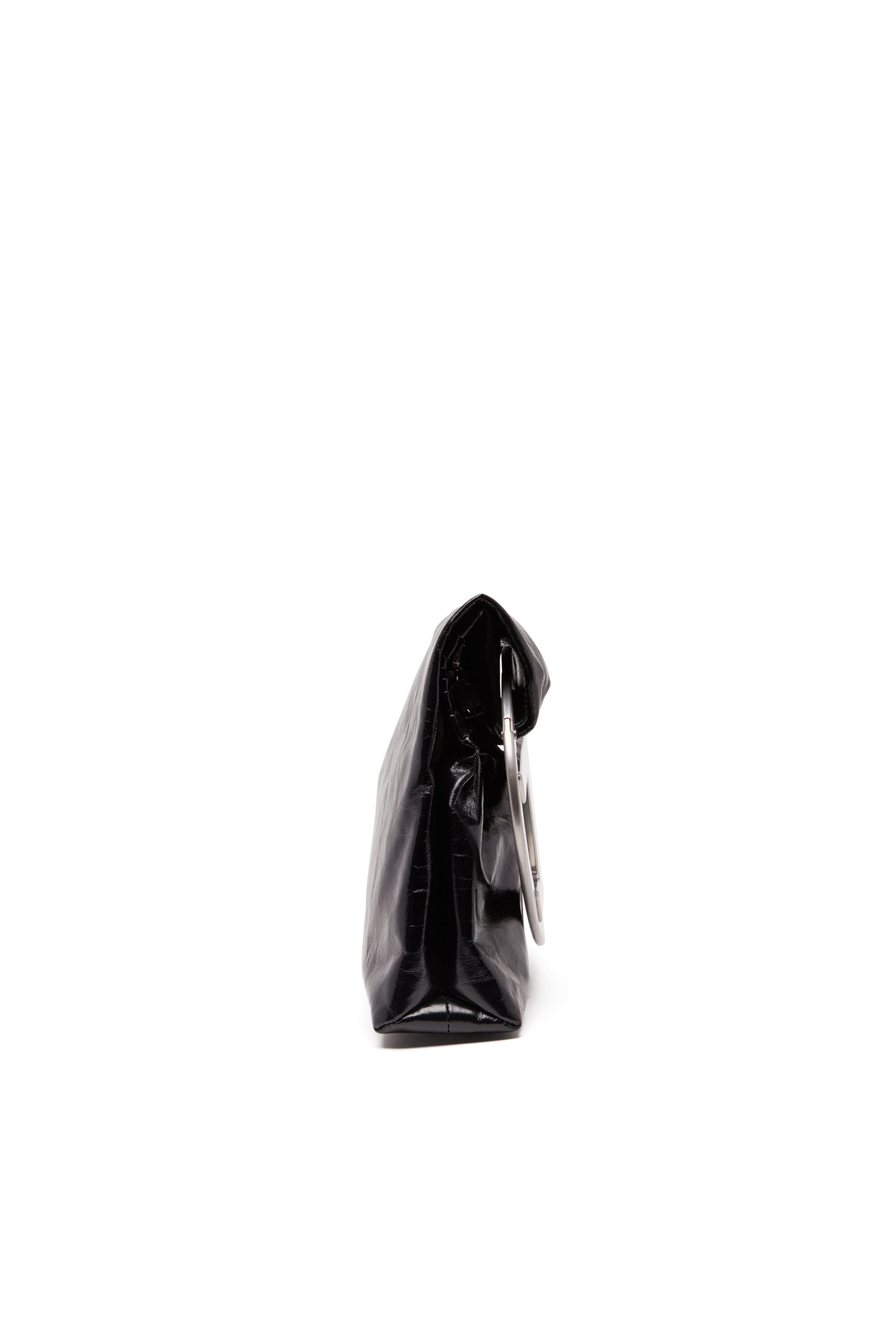 Diesel - BIG-D POUCH, Female's Big-D-Clutch bag in crinkled leather in ブラック - 4