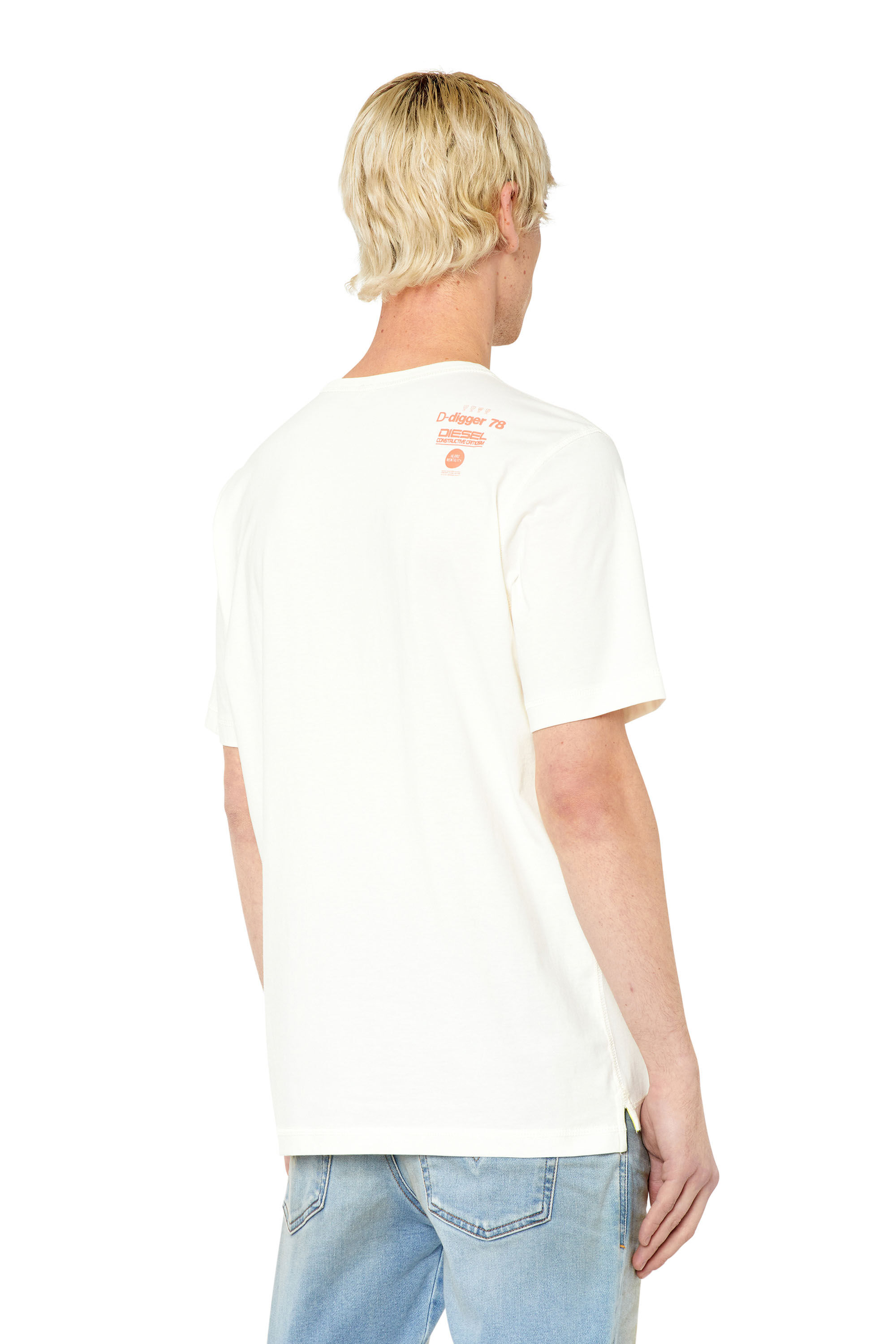 Diesel - T-JUST-SLITS-G1, Male's Tシャツ クルーネック in ホワイト - 5