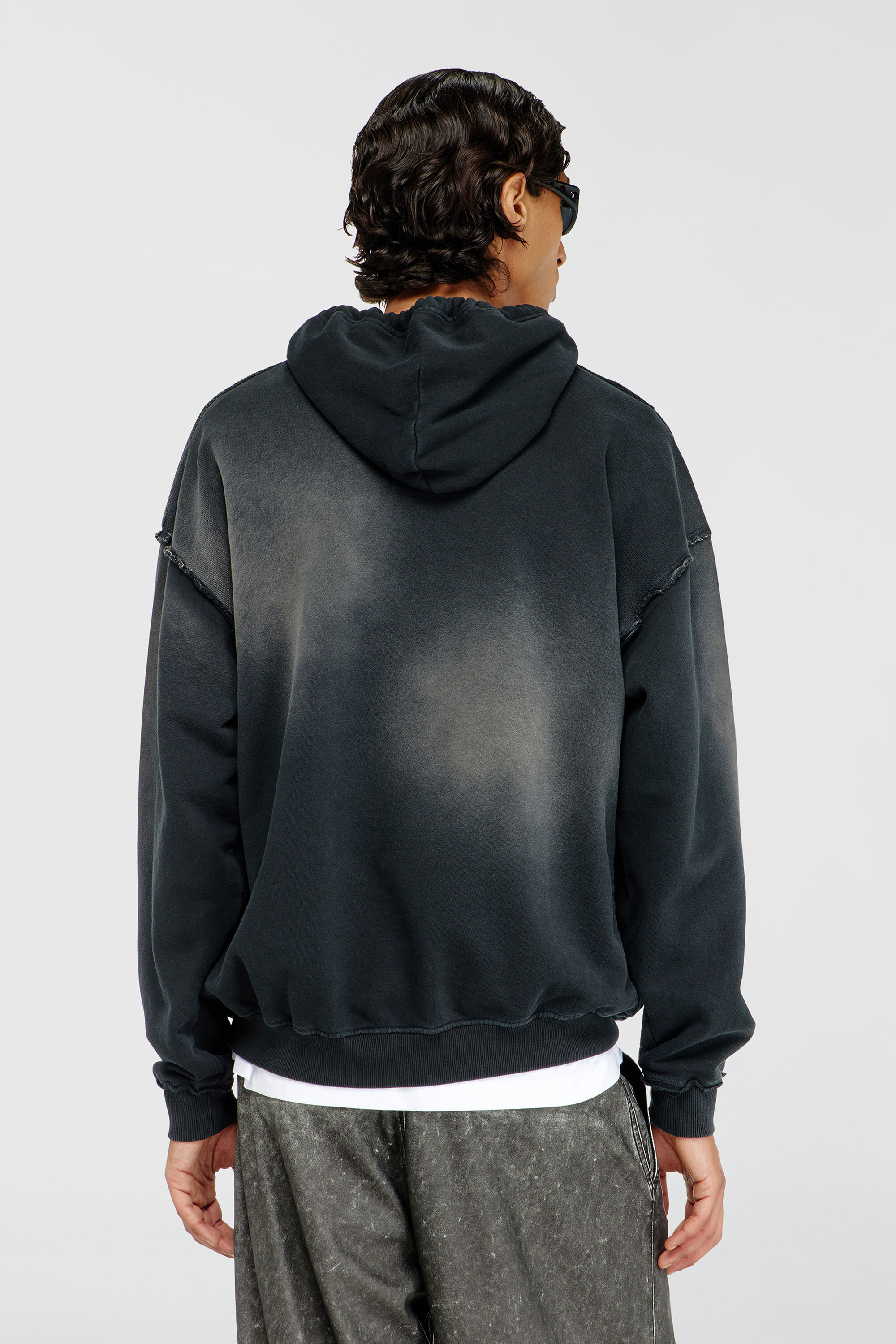 Diesel - S-POCK-HOOD, Male's プルオーバーパーカー in ブラック/グレー - 4