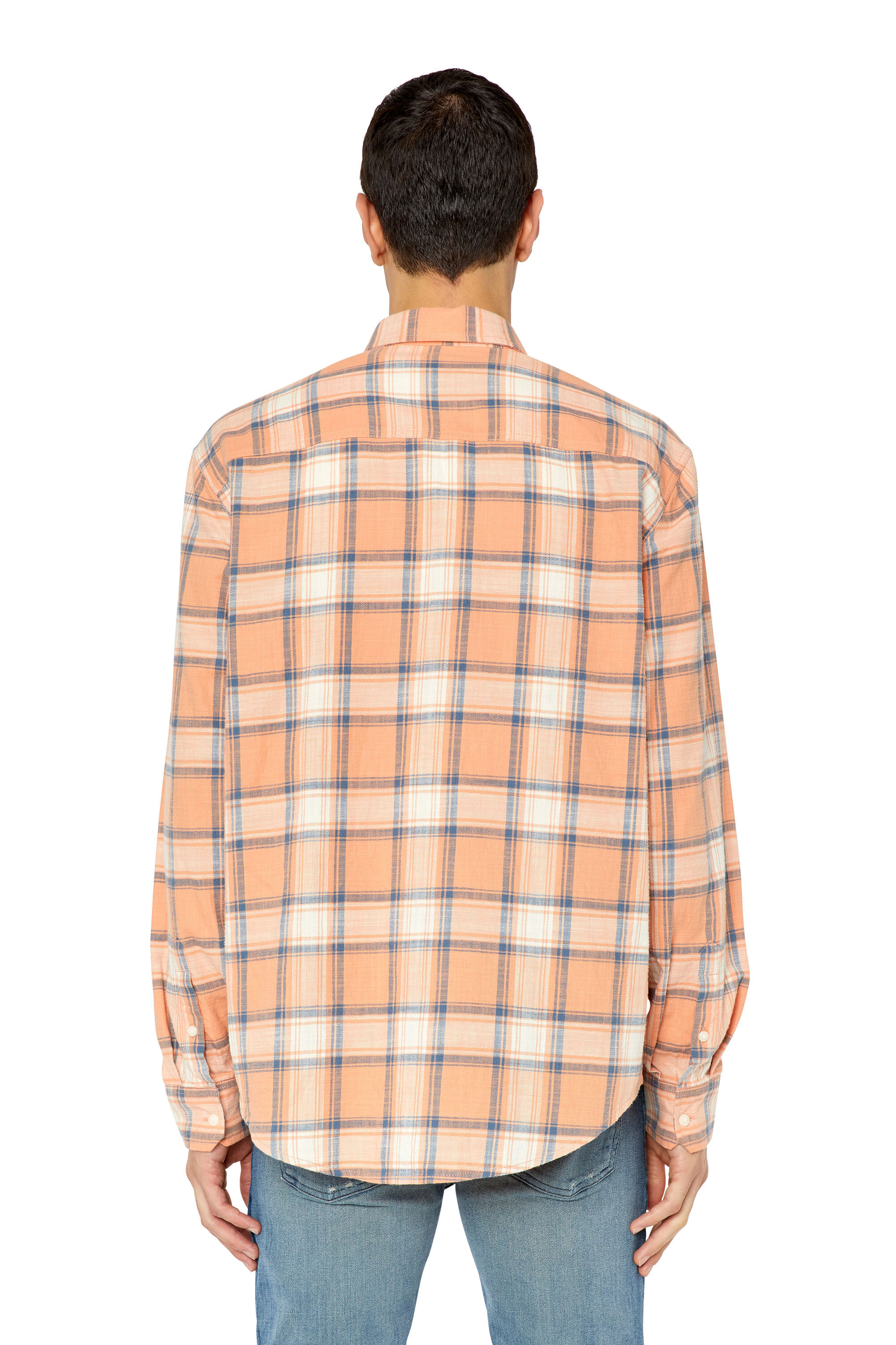 Diesel - S-UMBE-CHECK-N, Male's シャツ チェック in ピンク/ホワイト - 5