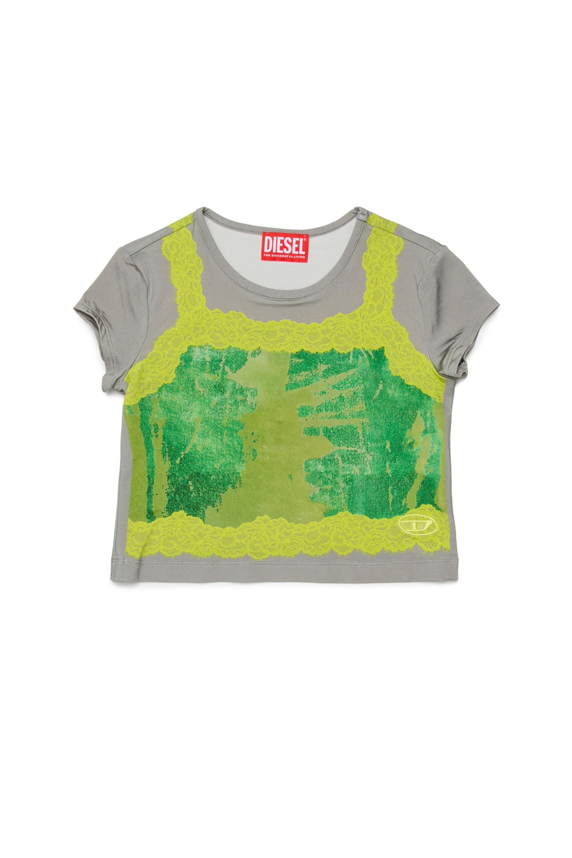 Diesel - TIPIZ, Female's Tシャツ in グレー/グリーン - 1