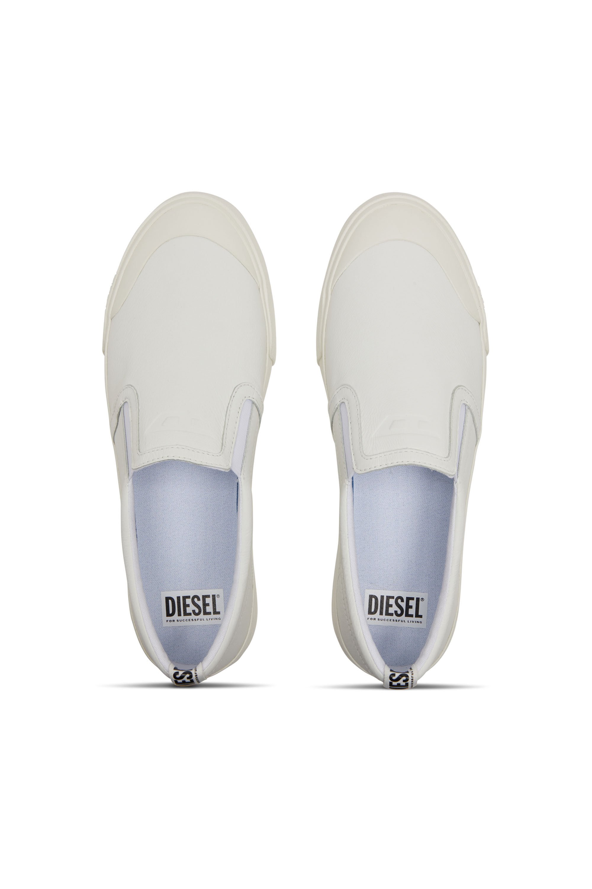 Diesel - S-ATHOS SLIP ON, Male's S-Athos-Slip-on sneakers in plain leather in ホワイト - 6