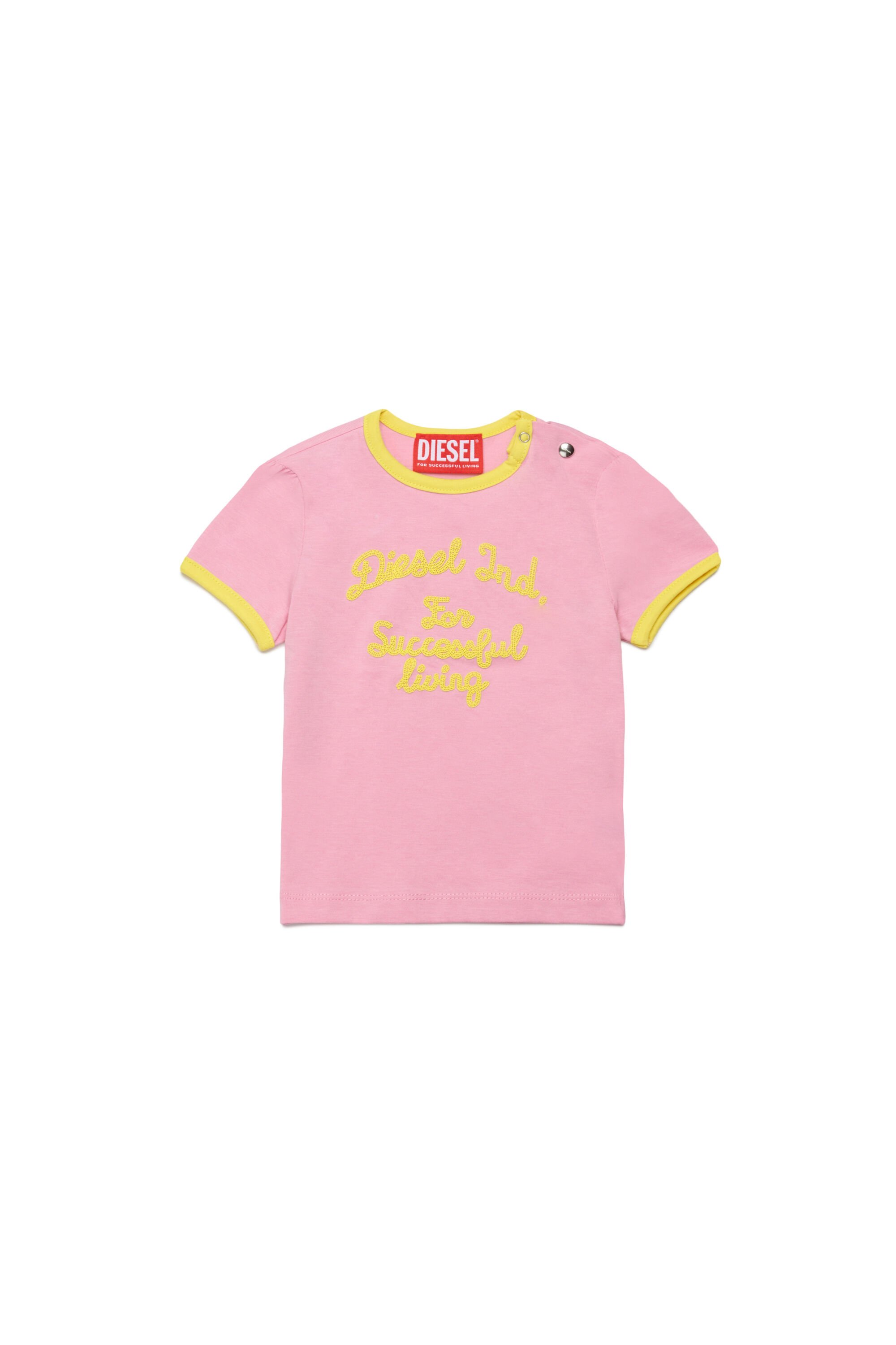 Diesel - TELAB, Female's Tシャツ in ピンク / ホワイト - 1