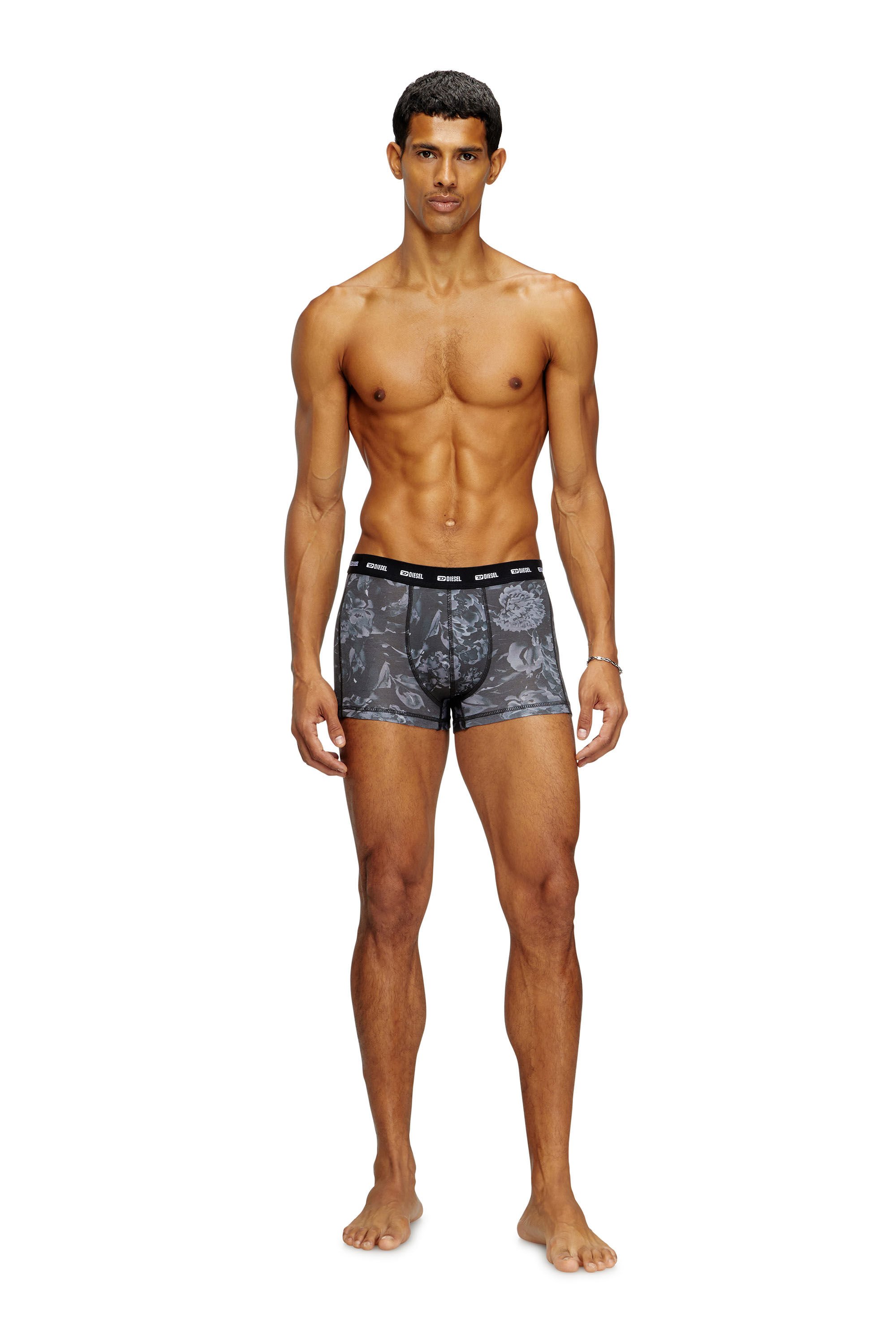 Diesel - DAMIEN-UTLT-3PACK, Male's 3-pack boxer briefs with floral motif in ブラック - 1
