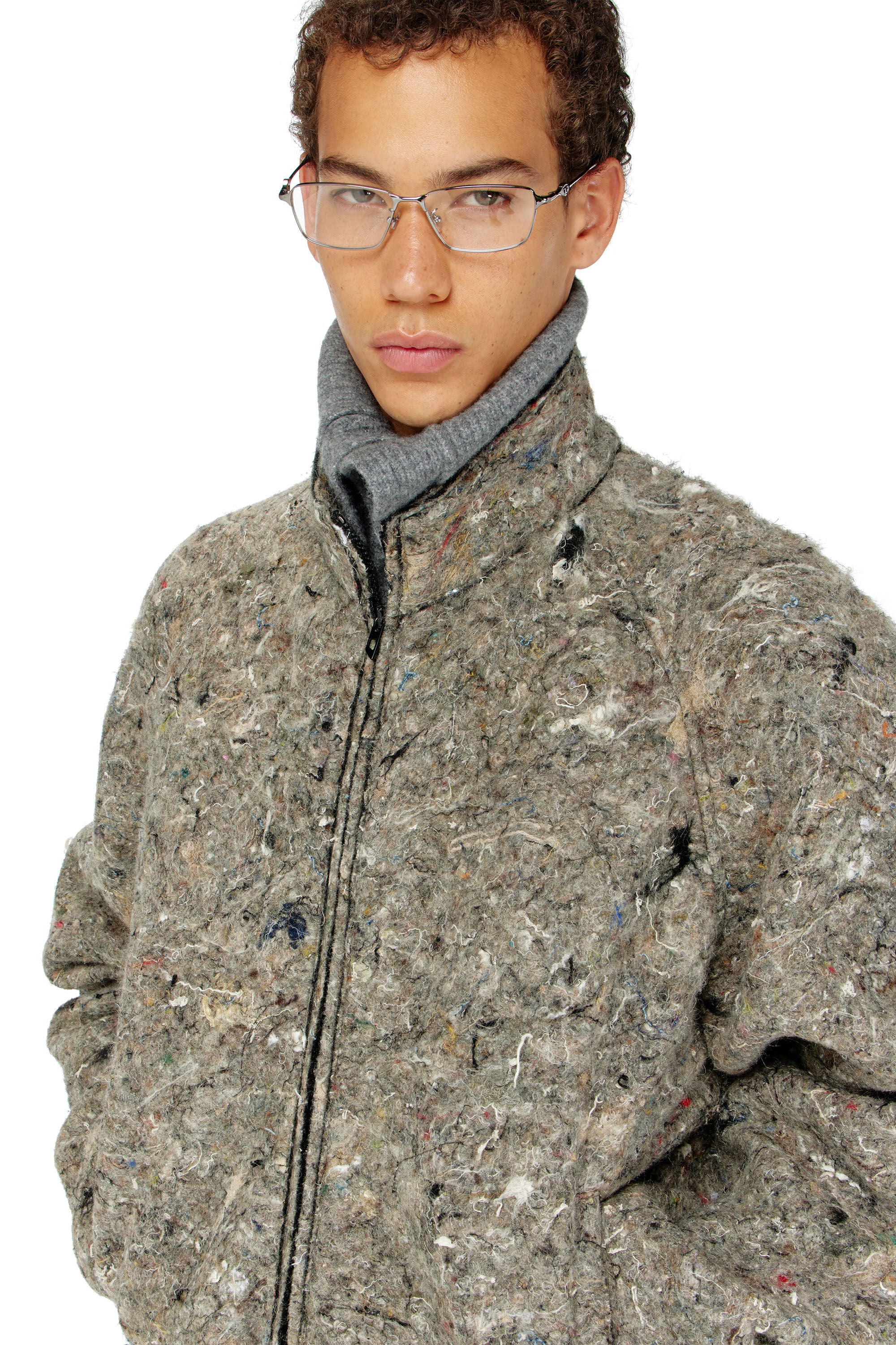 Diesel - J-DISTEM, Male's Upcycled felted jacket in null - 3