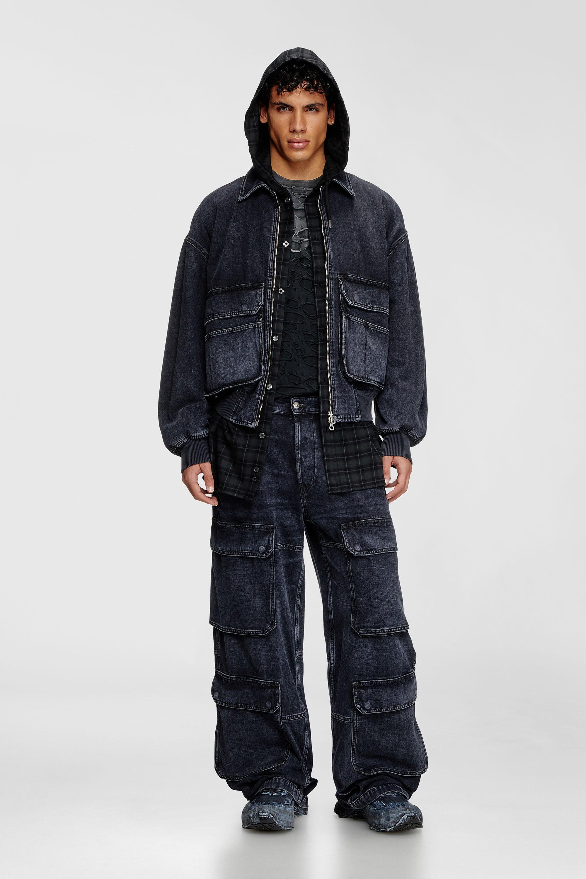 DIESEL D-Kurz デニムジャケット D-KURZ Jacket in batavia-weave denim｜ブラック｜ウィメンズ｜DIESEL