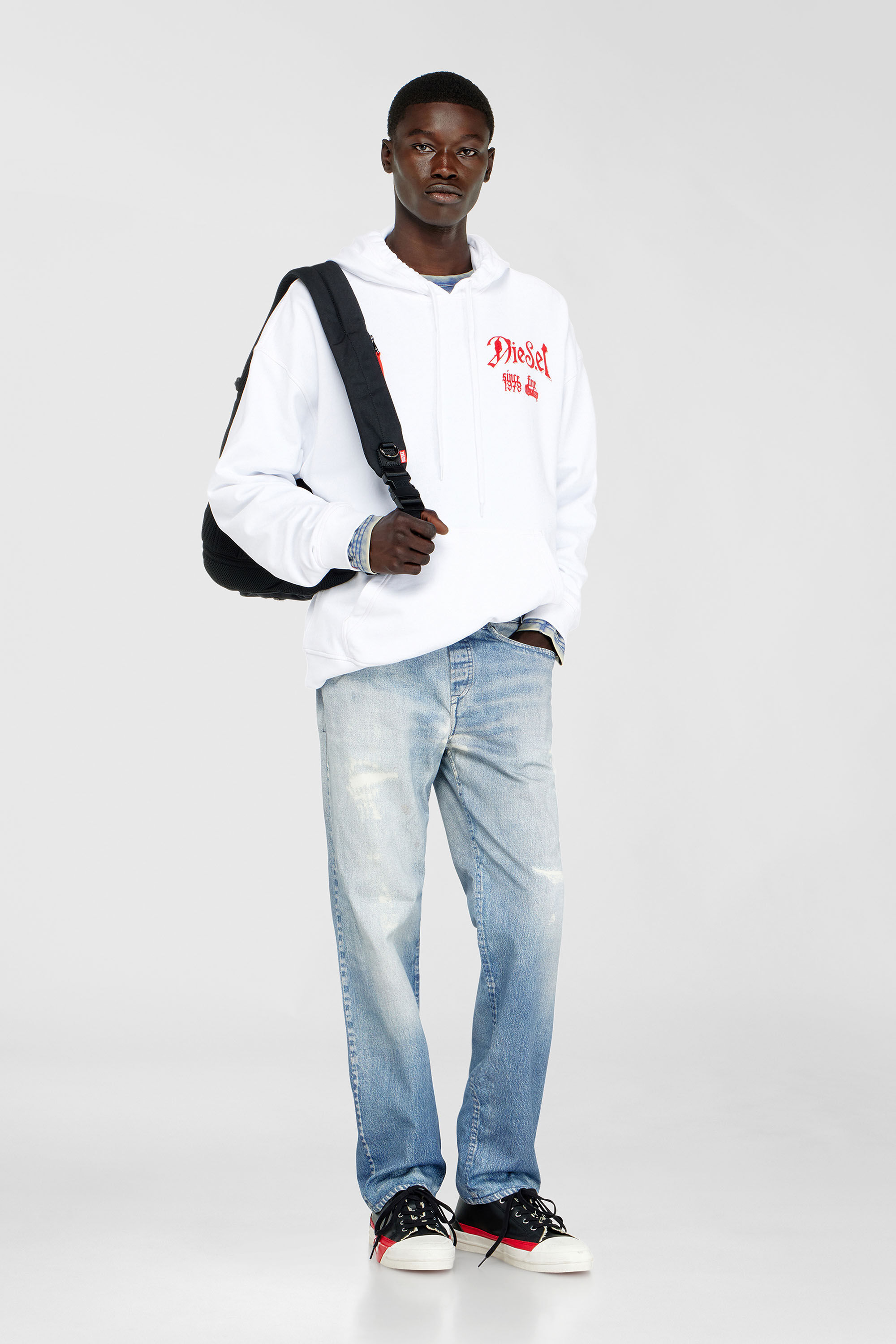 Diesel - S-BOXT-HOOD-AA2, Male's プルオーバーパーカー in ホワイト - 1