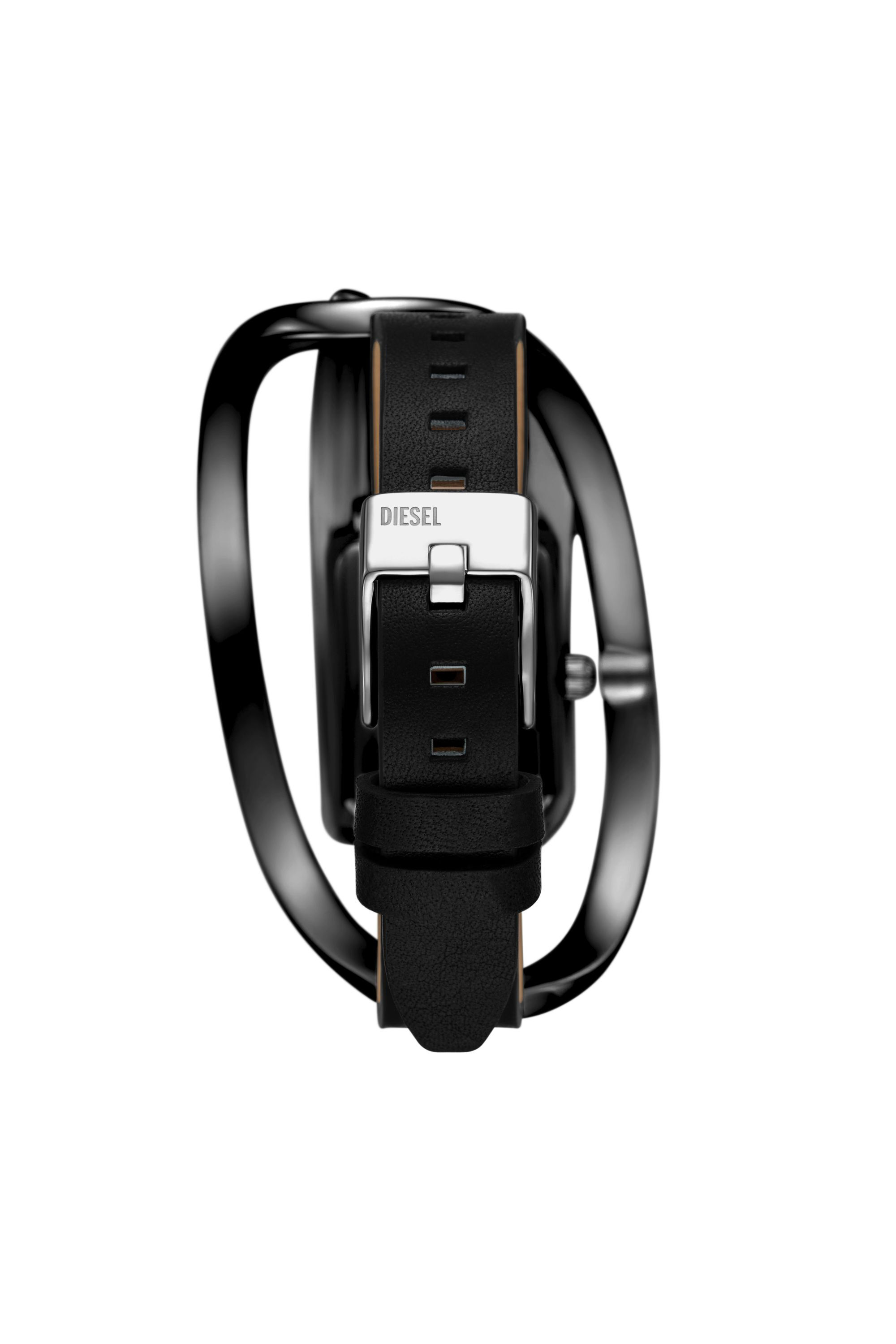 DZ5629 WATCH Wrap-D black leather watch｜ブラック｜ウィメンズ｜DIESEL