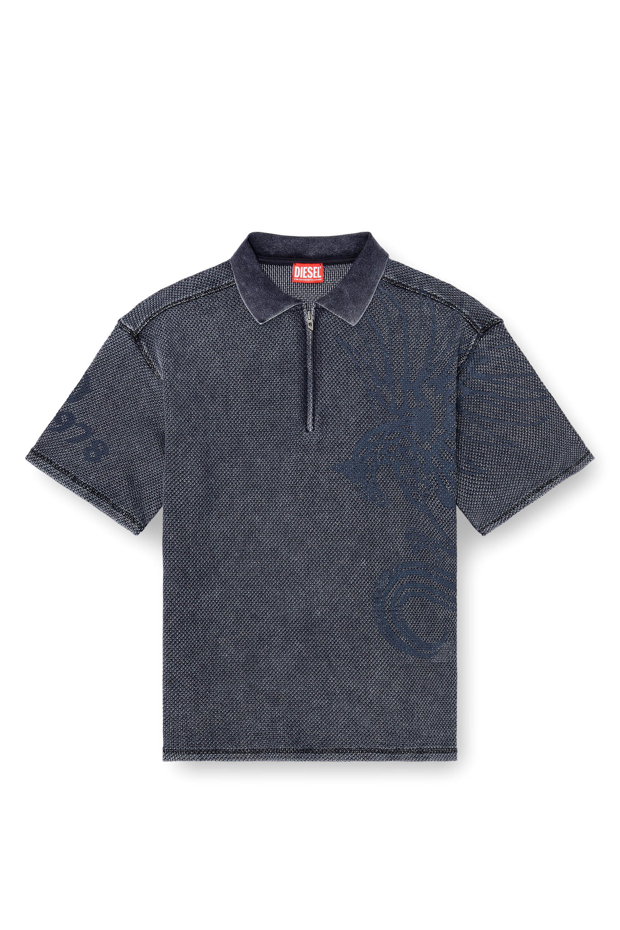 Diesel - T-ERRY-ZIP, Male's ポロシャツ in ダークグレー - 2