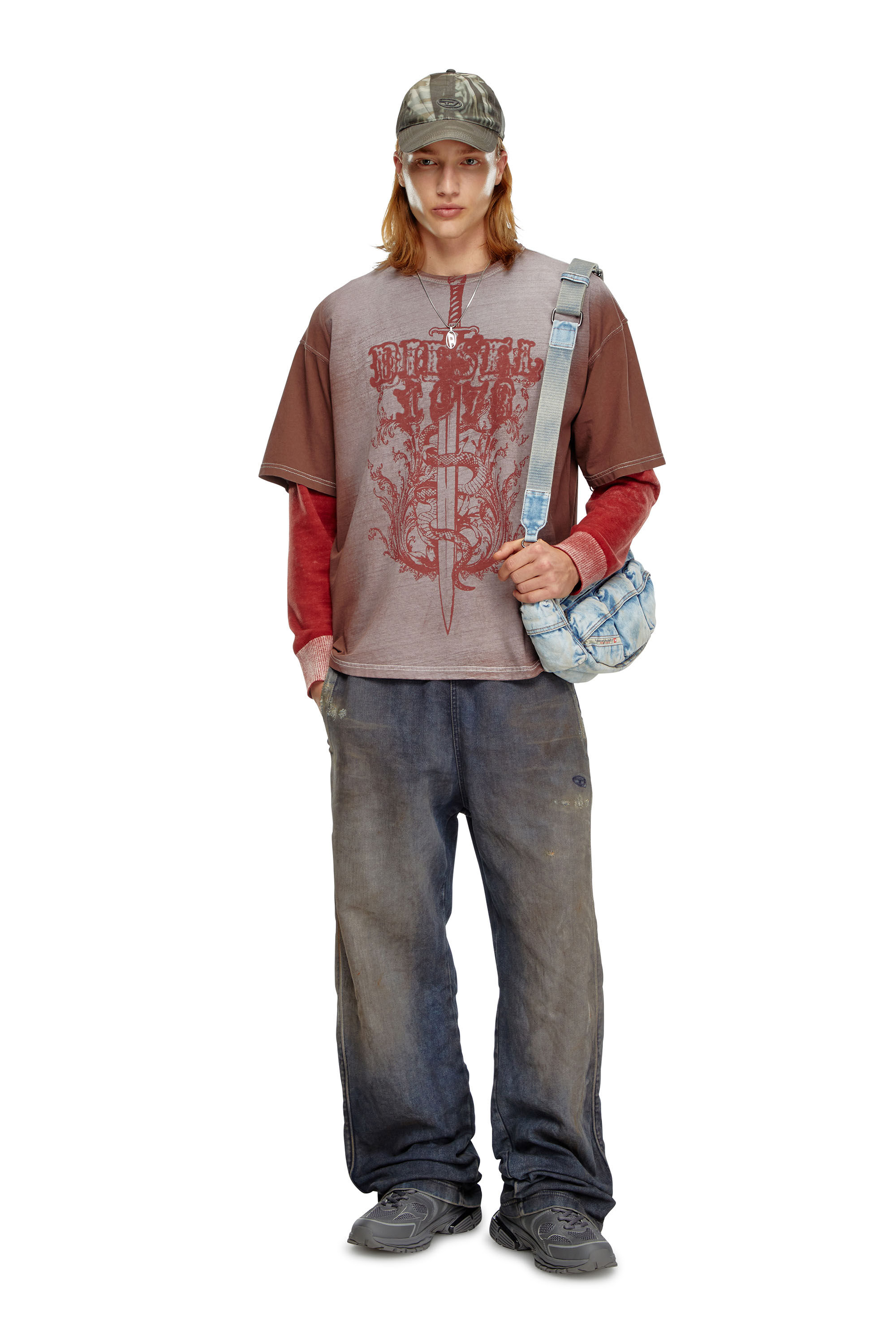 Diesel - Male's Relaxed D-Martyans Track Denim 068LV, ダークブルー - 1