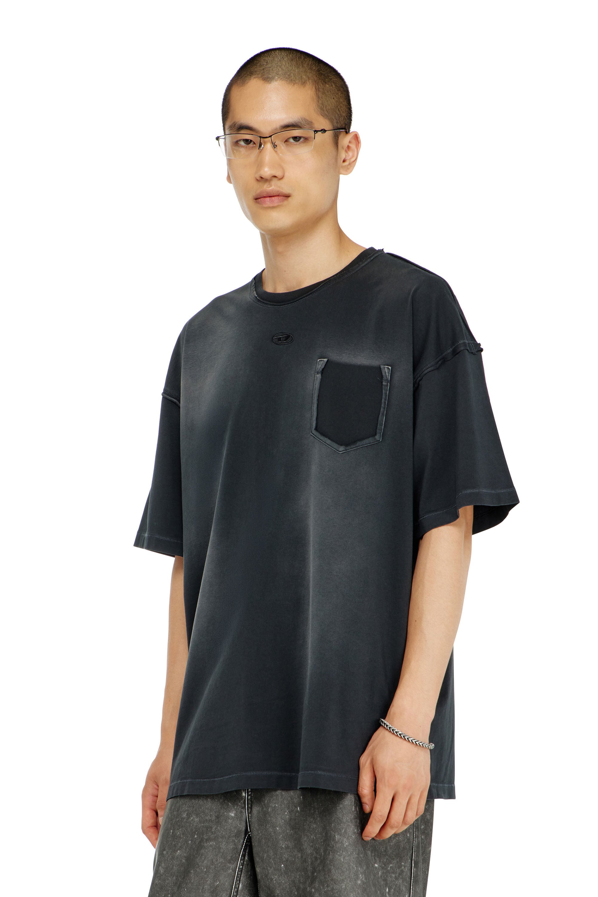Diesel - T-POCK, Male's Tシャツ in ブラック - 3