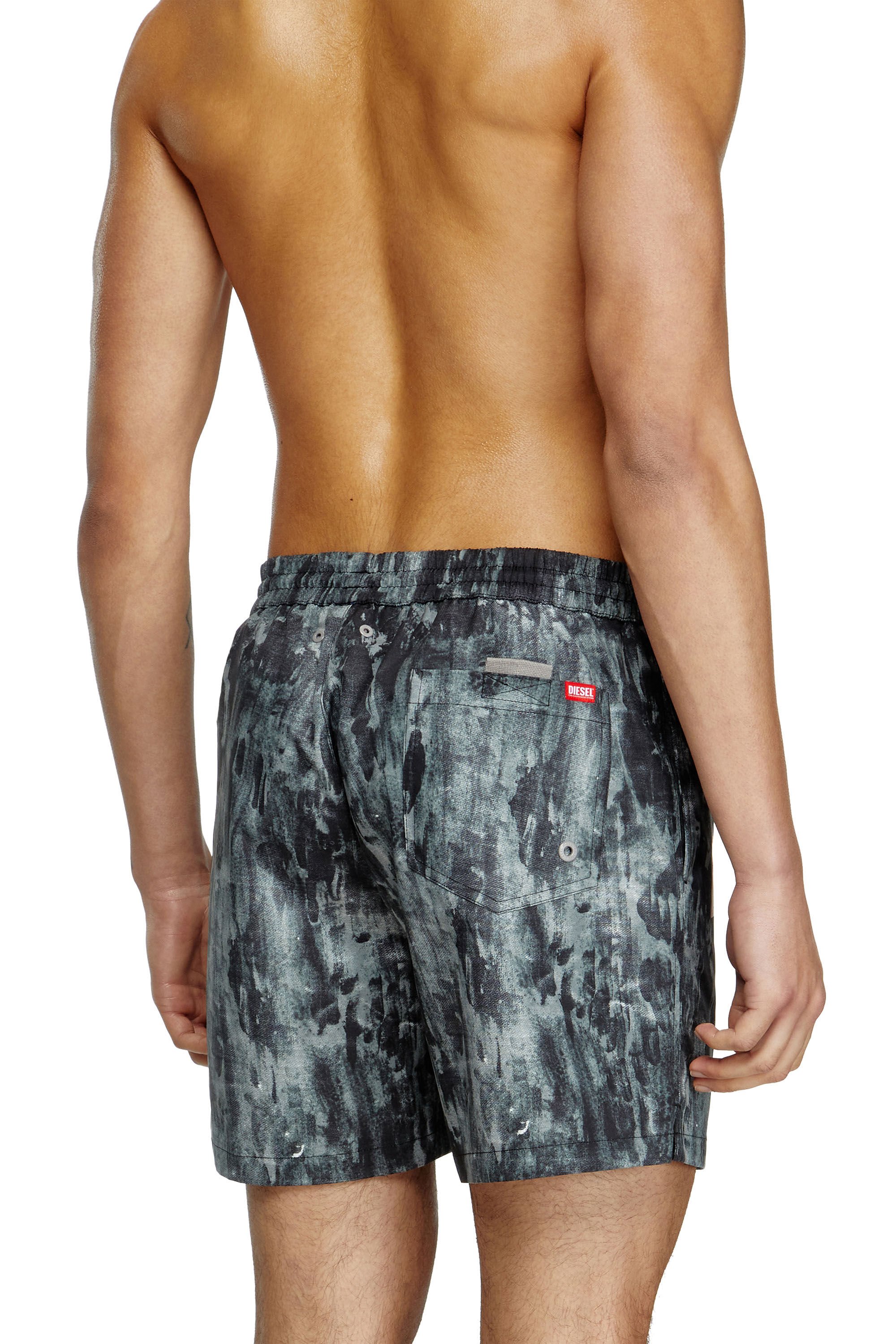 Diesel - RIO-41-D-POP, Male's Mid-length swim shorts with graphic print in ブラック - 3