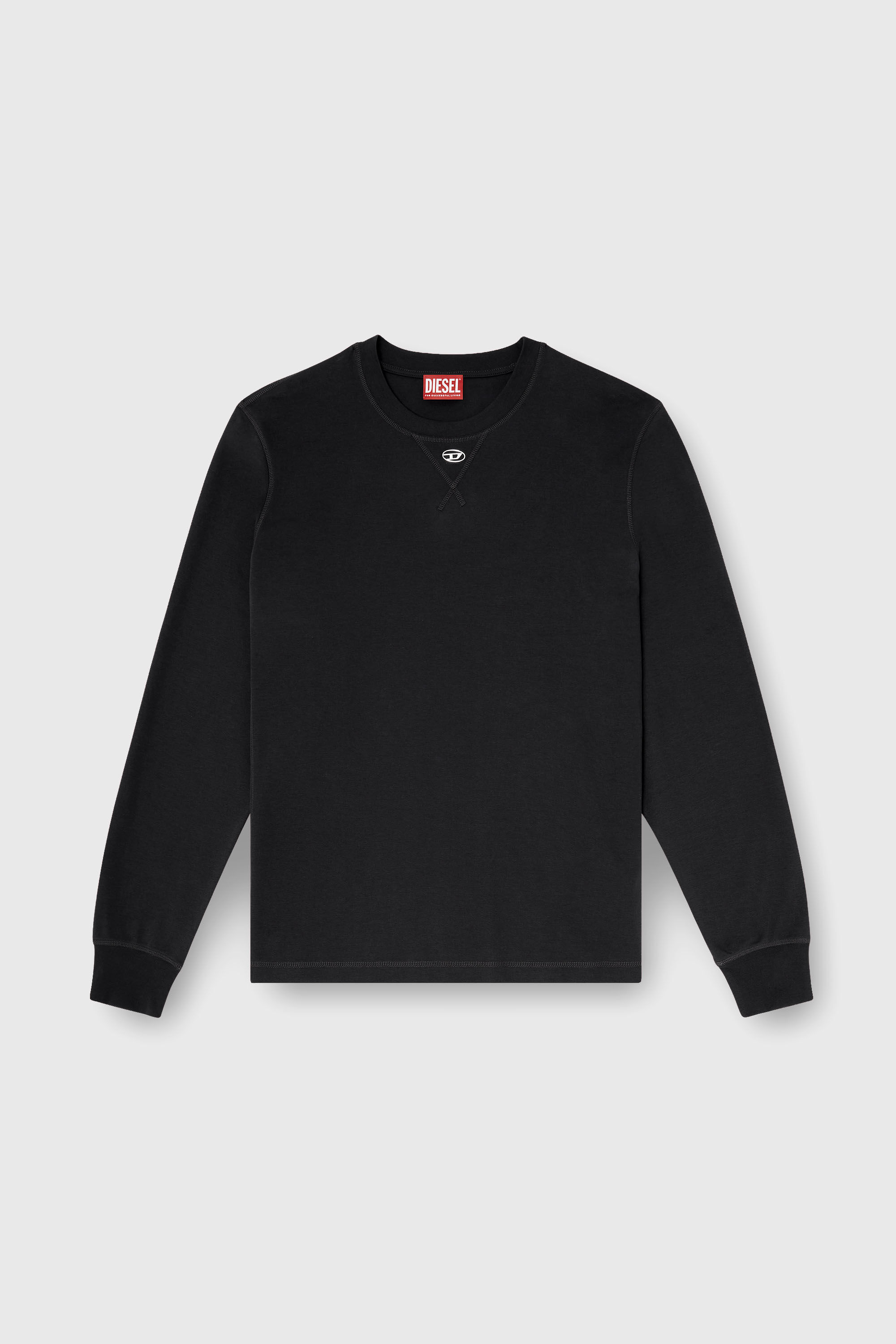 Diesel - T-MADJUST-LS-TR, Male's 長袖Tシャツ in ダークグレー - 2