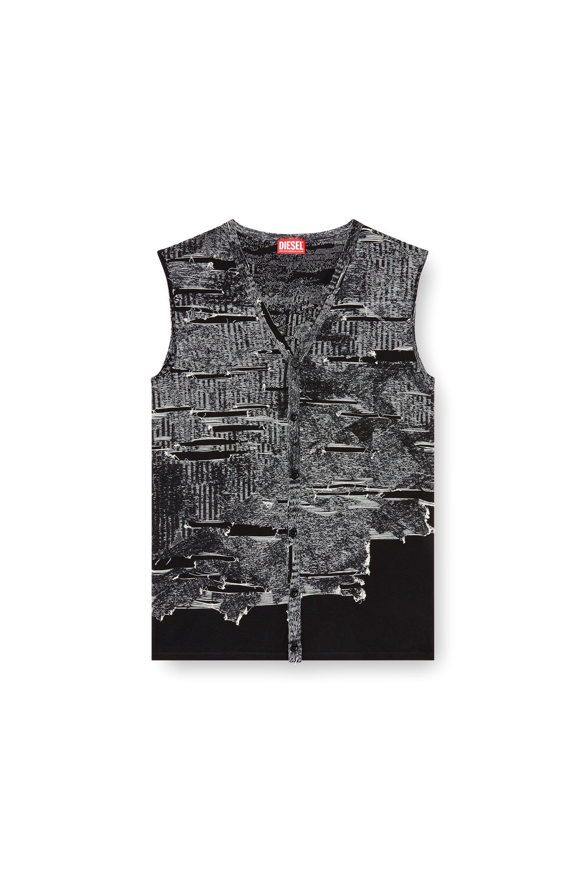 Diesel - K-CALLISTO-VEST, Male's Vest with engineered distressing in ブラック - 2