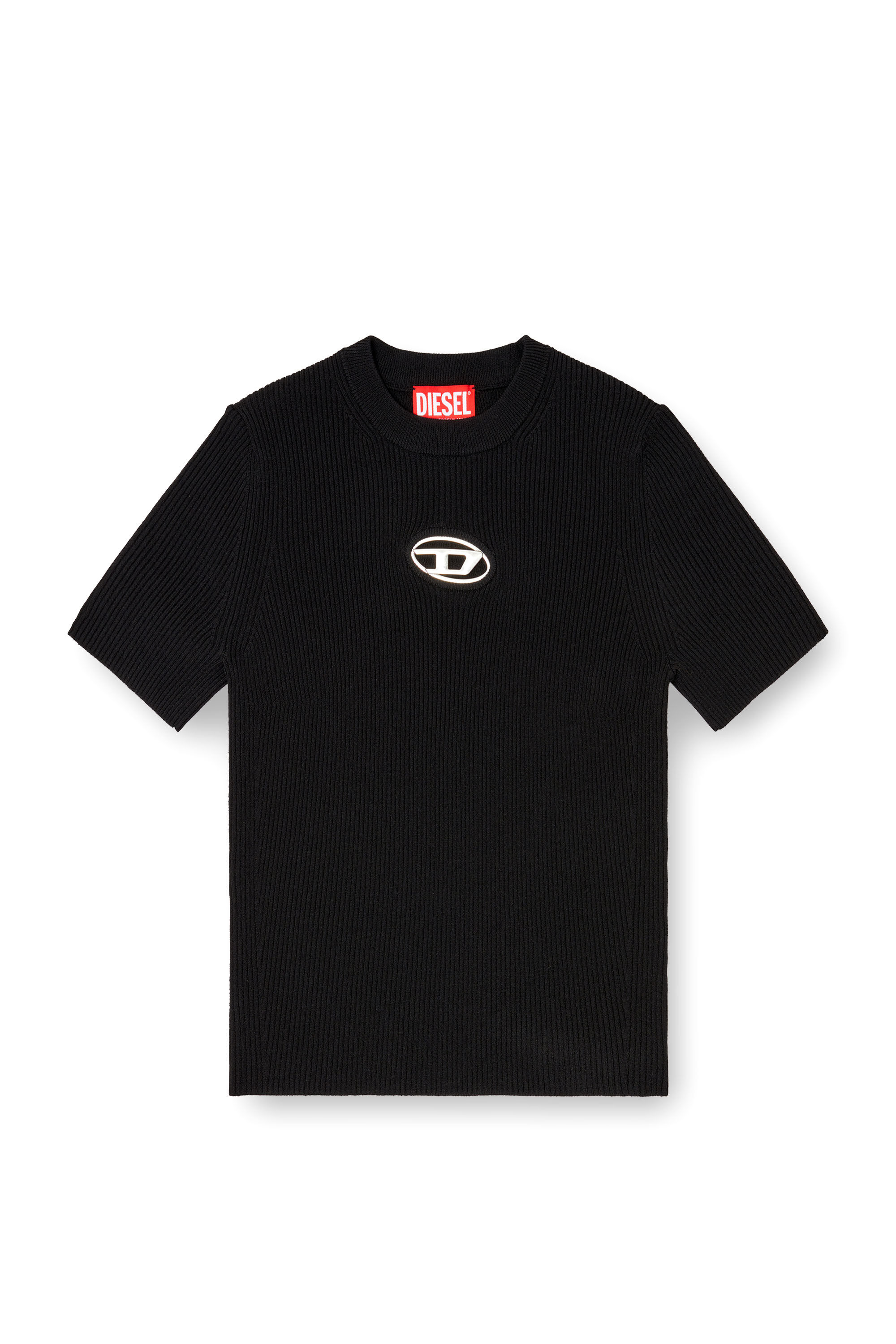 M-VALARI-SS Short-sleeve jumper with metal Oval D｜ブラック
